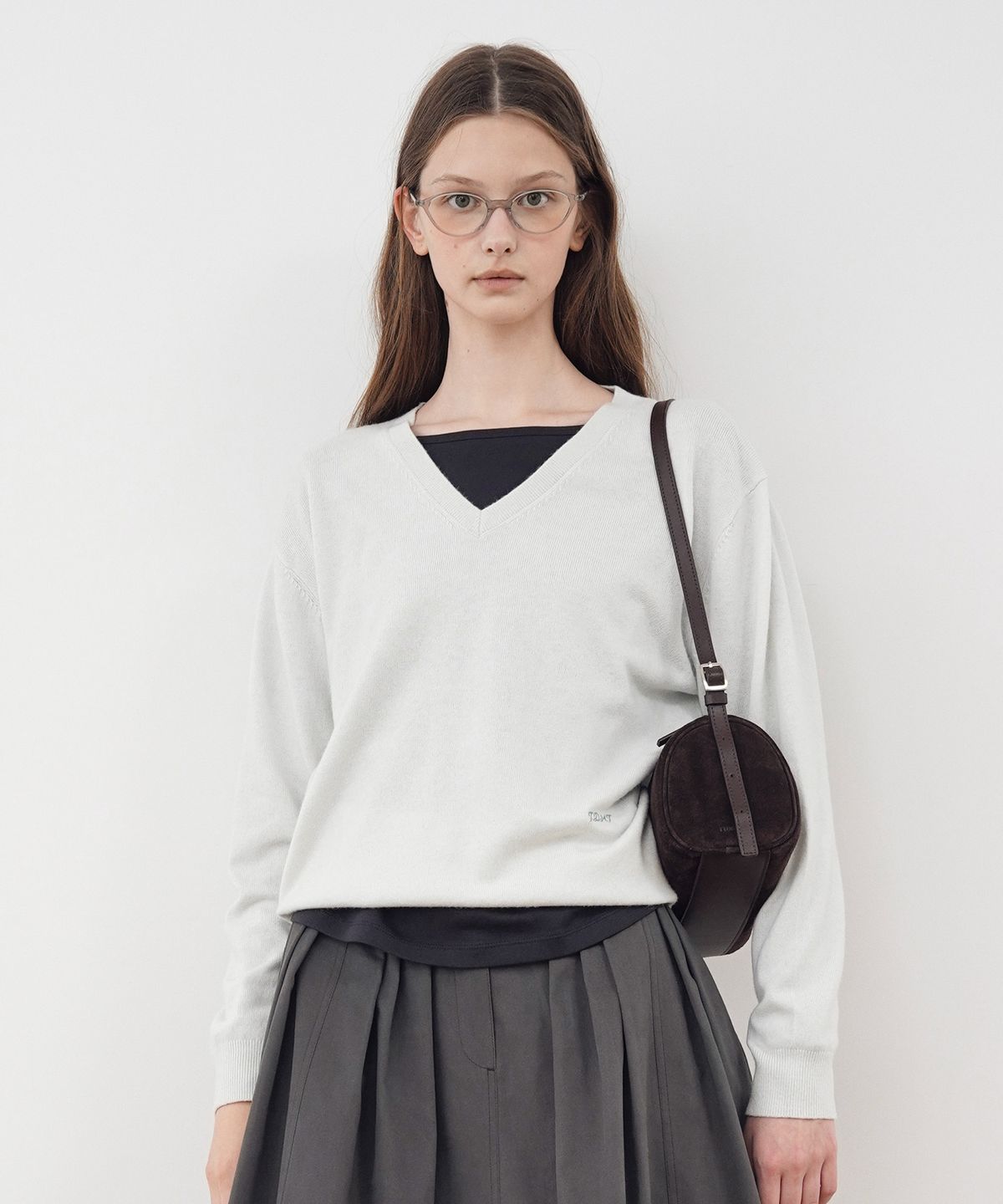 튜드먼트(TTUDEMENT) ESSENTIAL CASH BLEND V-NECK KNIT_MINT