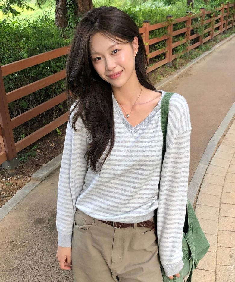 [브랜드위크 20%쿠폰] ESSENTIAL CASH BLEND STRIPE KNIT_MINT