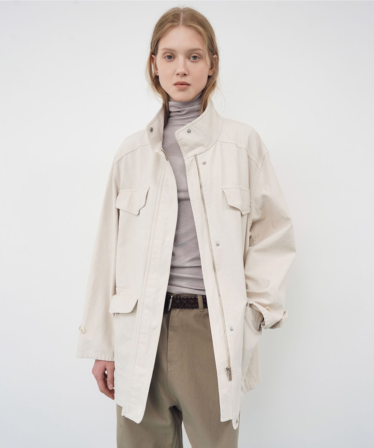 튜드먼트(TTUDEMENT) WASHED COTTON WORK JACKET_BEIGE