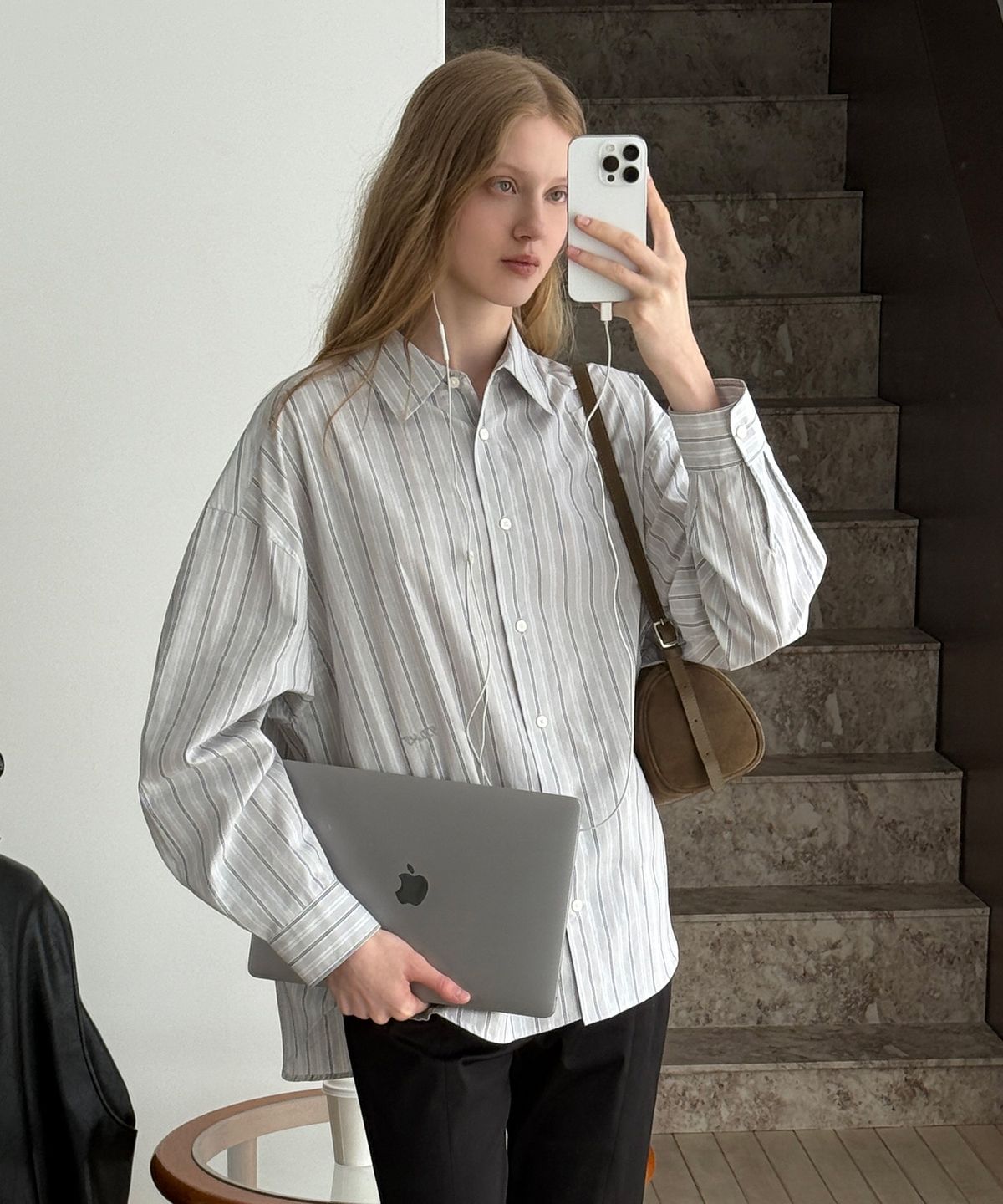 튜드먼트(TTUDEMENT) CLASSIC STRIPE SHIRT_GREY STRIPE