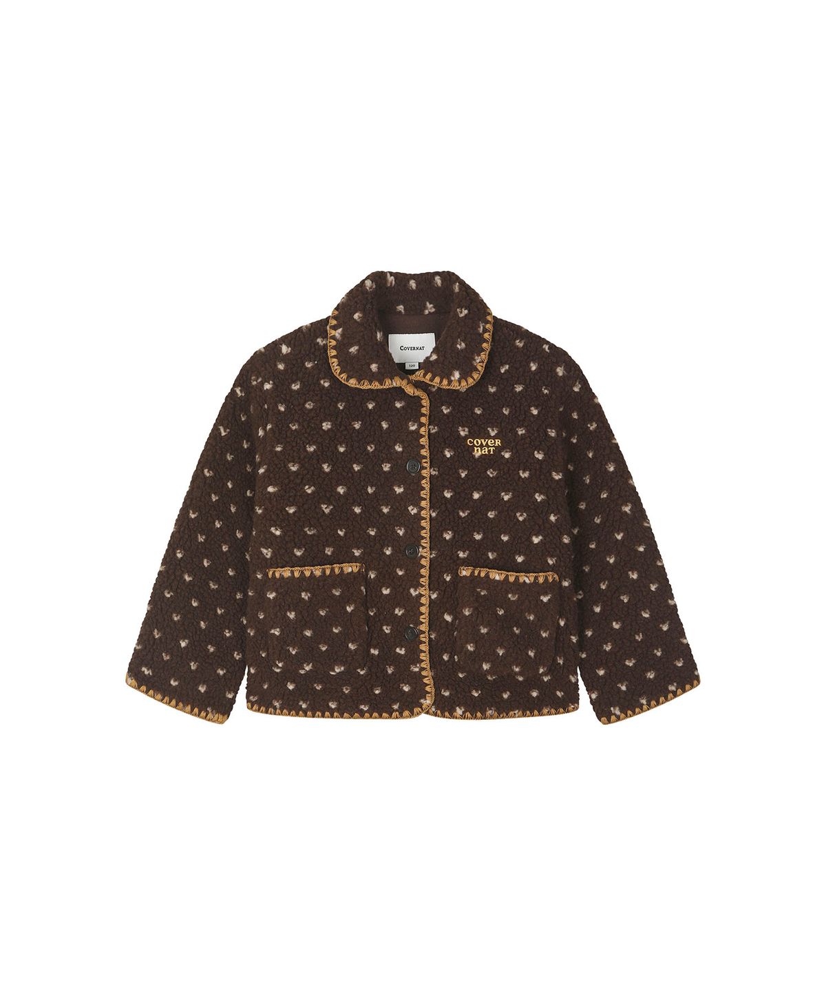 커버낫 키즈(COVERNAT KIDS) 라운드 카라 쉐르파 자켓 브라운 CK2603JK70BR