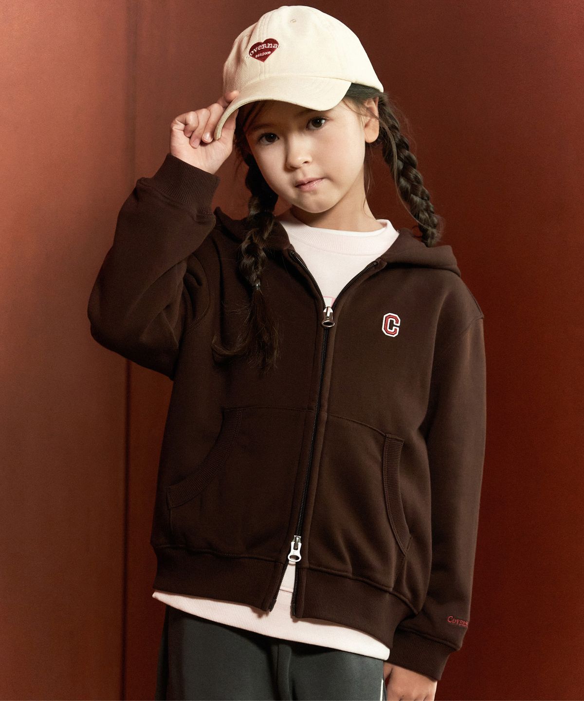 커버낫 키즈(COVERNAT KIDS) Little C 후드집업 브라운 CK2603HZE5BR