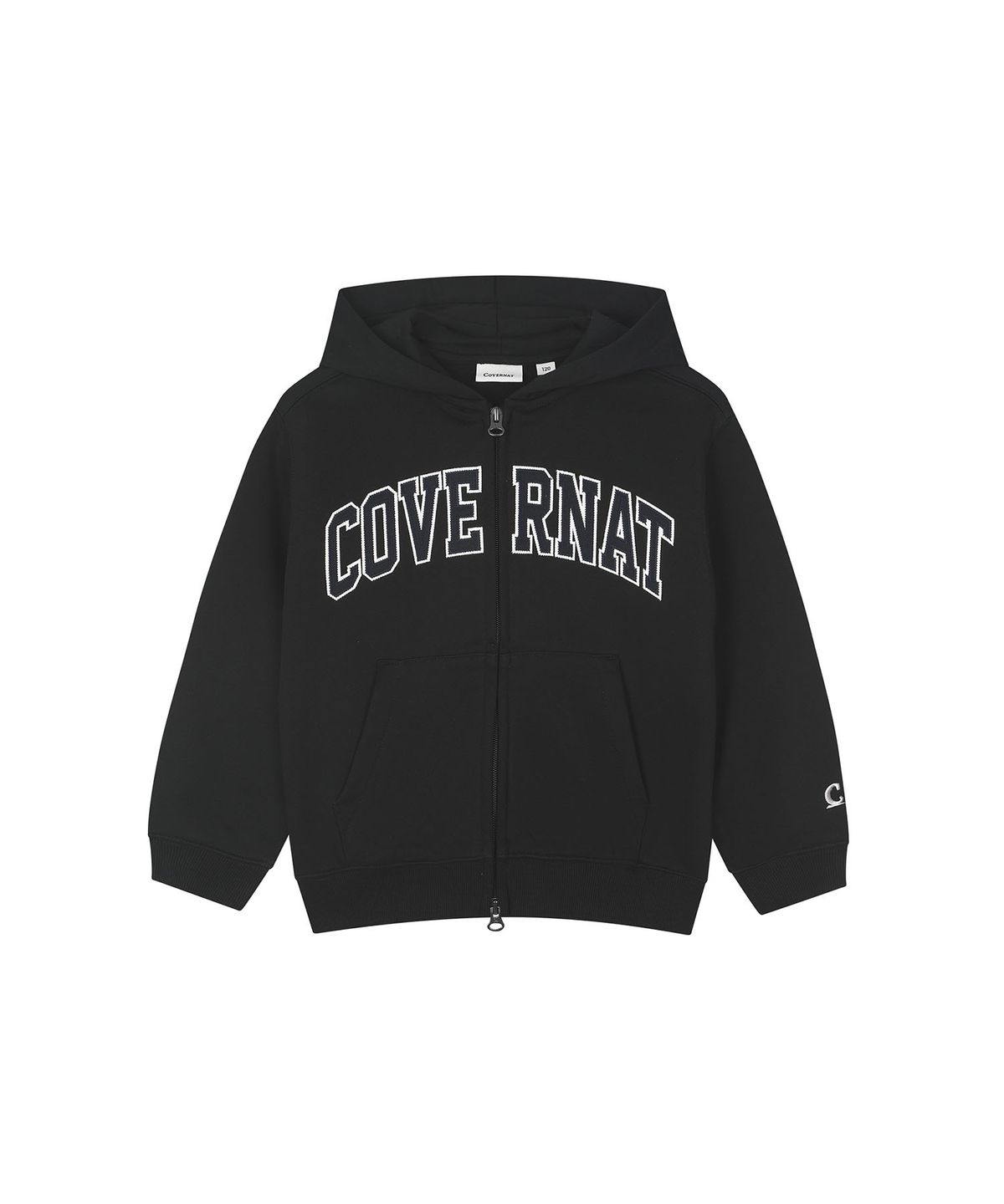 커버낫 키즈(COVERNAT KIDS) 오버핏 아치로고 후드집업 블랙 CK2603HZ10BK