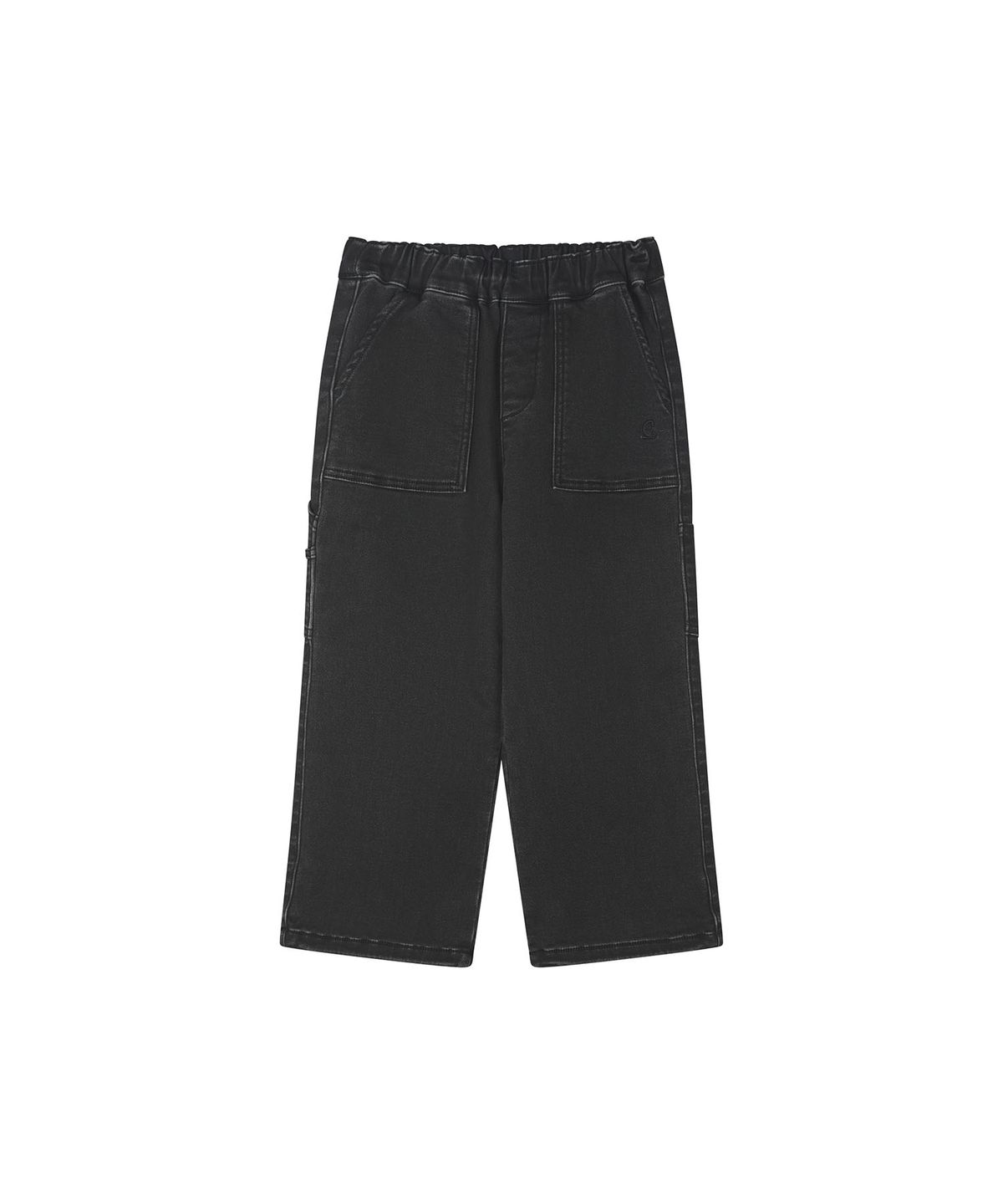 커버낫 키즈(COVERNAT KIDS) 아웃포켓 와이드 스트레이트 데님저지 팬츠 다크그레이 CK2603JP45DG