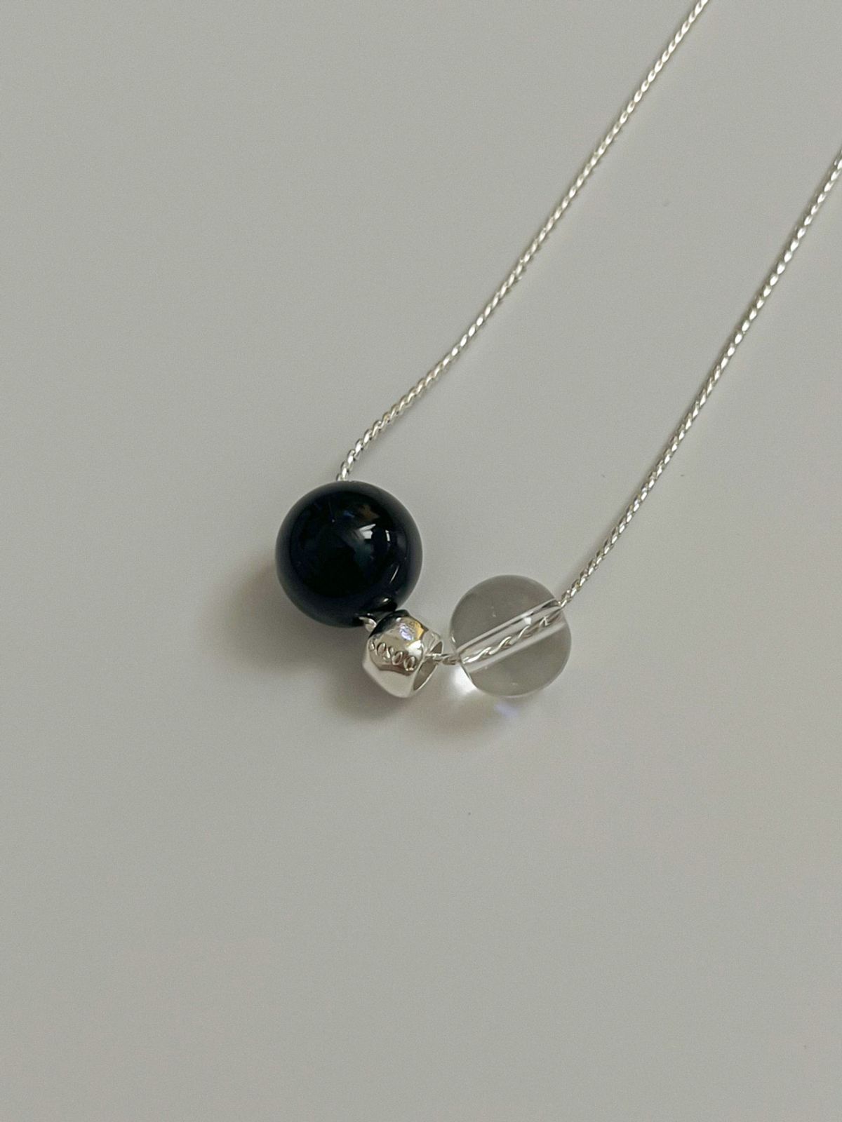소수(SOSOO) Triple Ball Gemstone Necklace