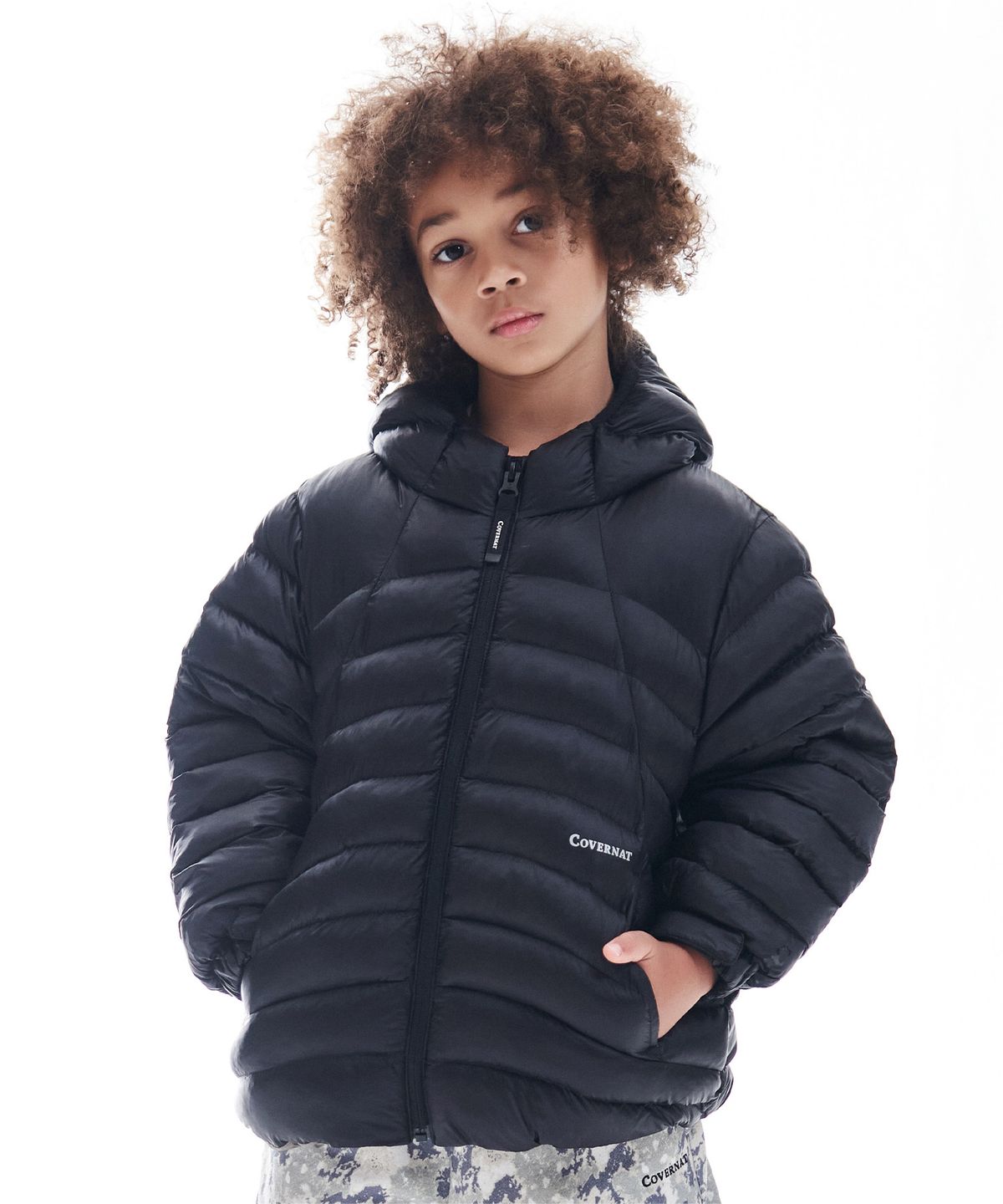 커버낫 키즈(COVERNAT KIDS) 커버라이트 후드 경량 점퍼 블랙 CK2604JU10BK