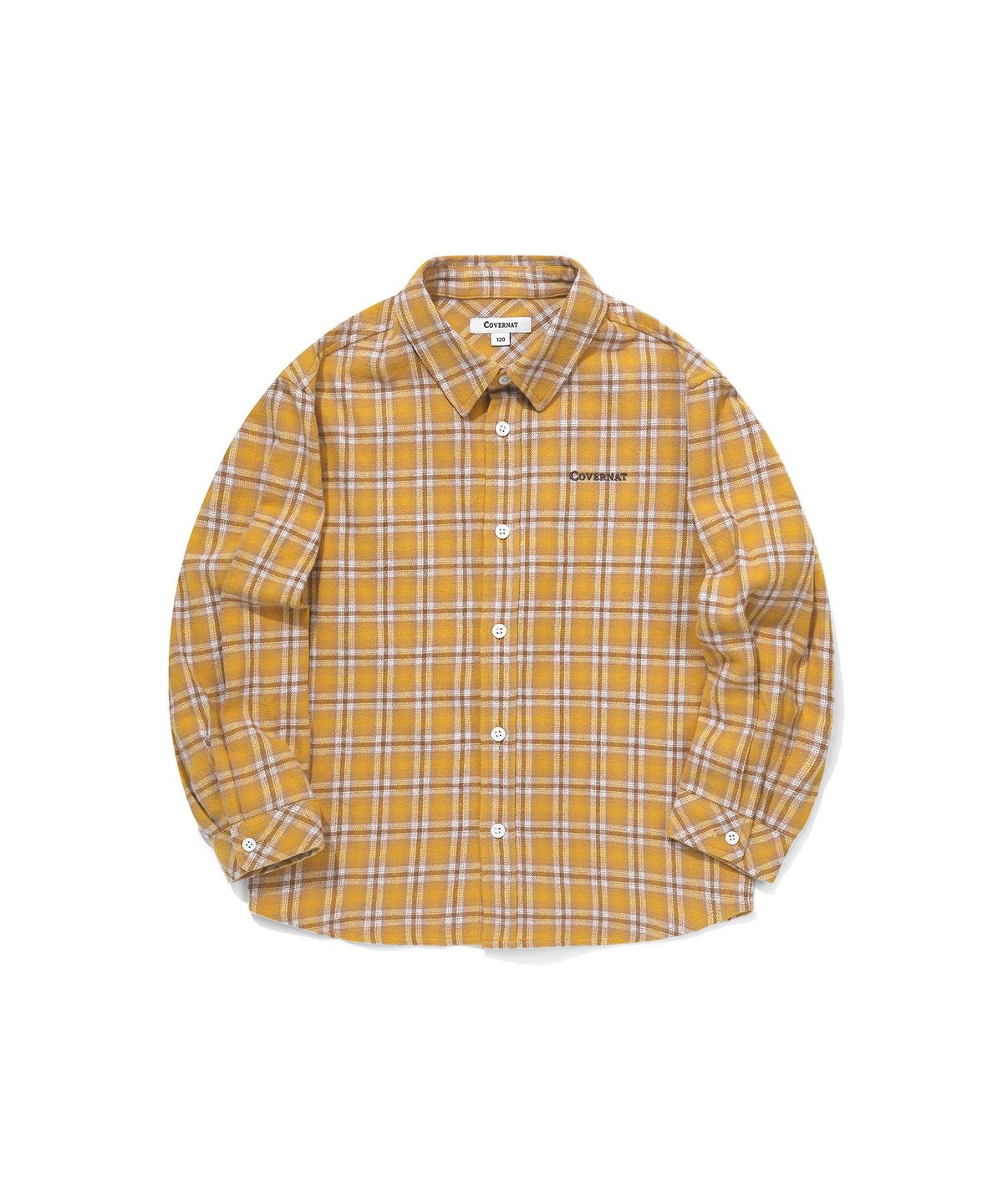커버낫 키즈(COVERNAT KIDS) 워드마크 체크셔츠 옐로우 CK2604SH50YE