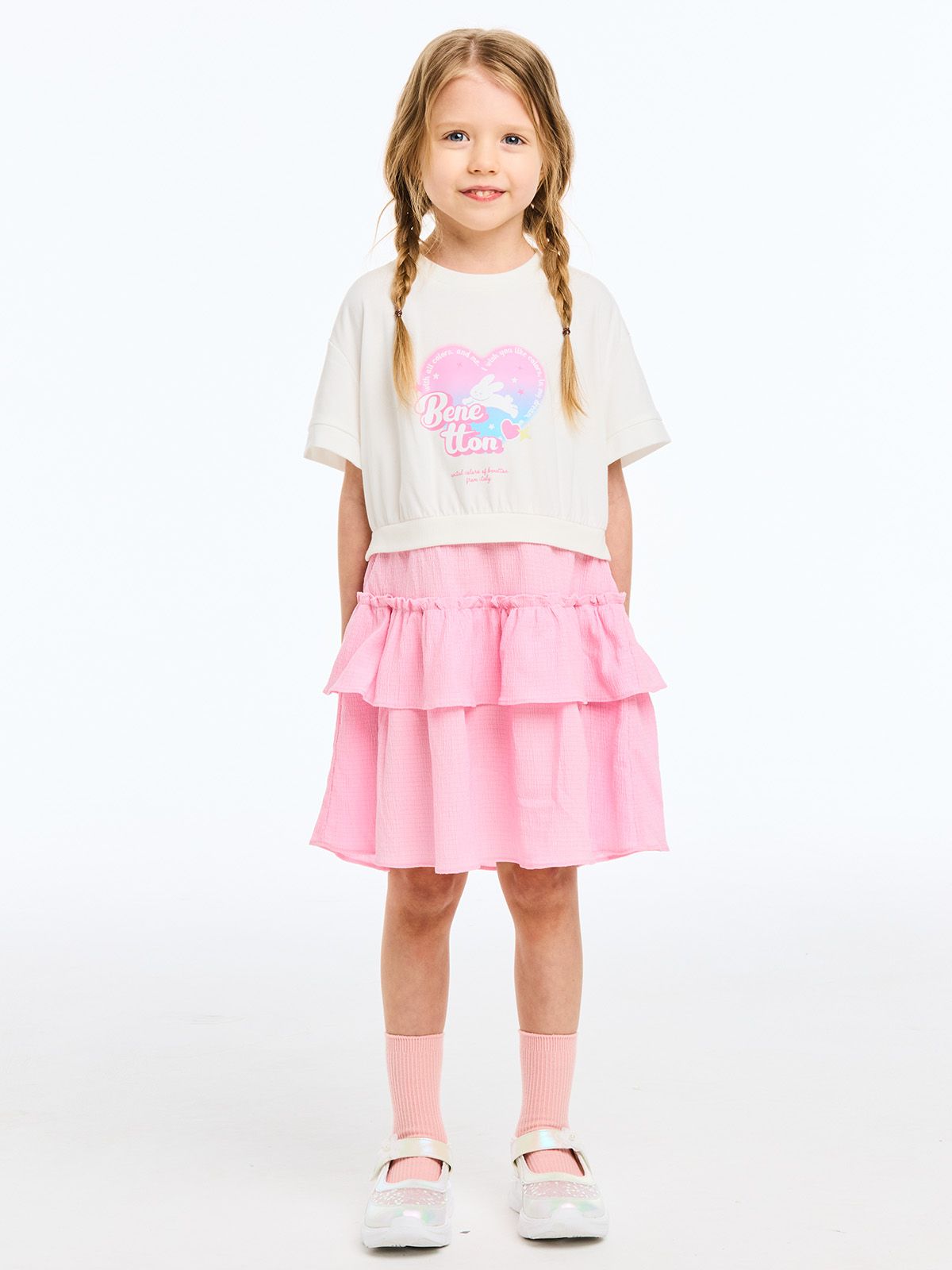 베네통키즈(BENETTONKIDS) [Online Exclusive] 하트 캉캉 원피스_QAOP14631IV
