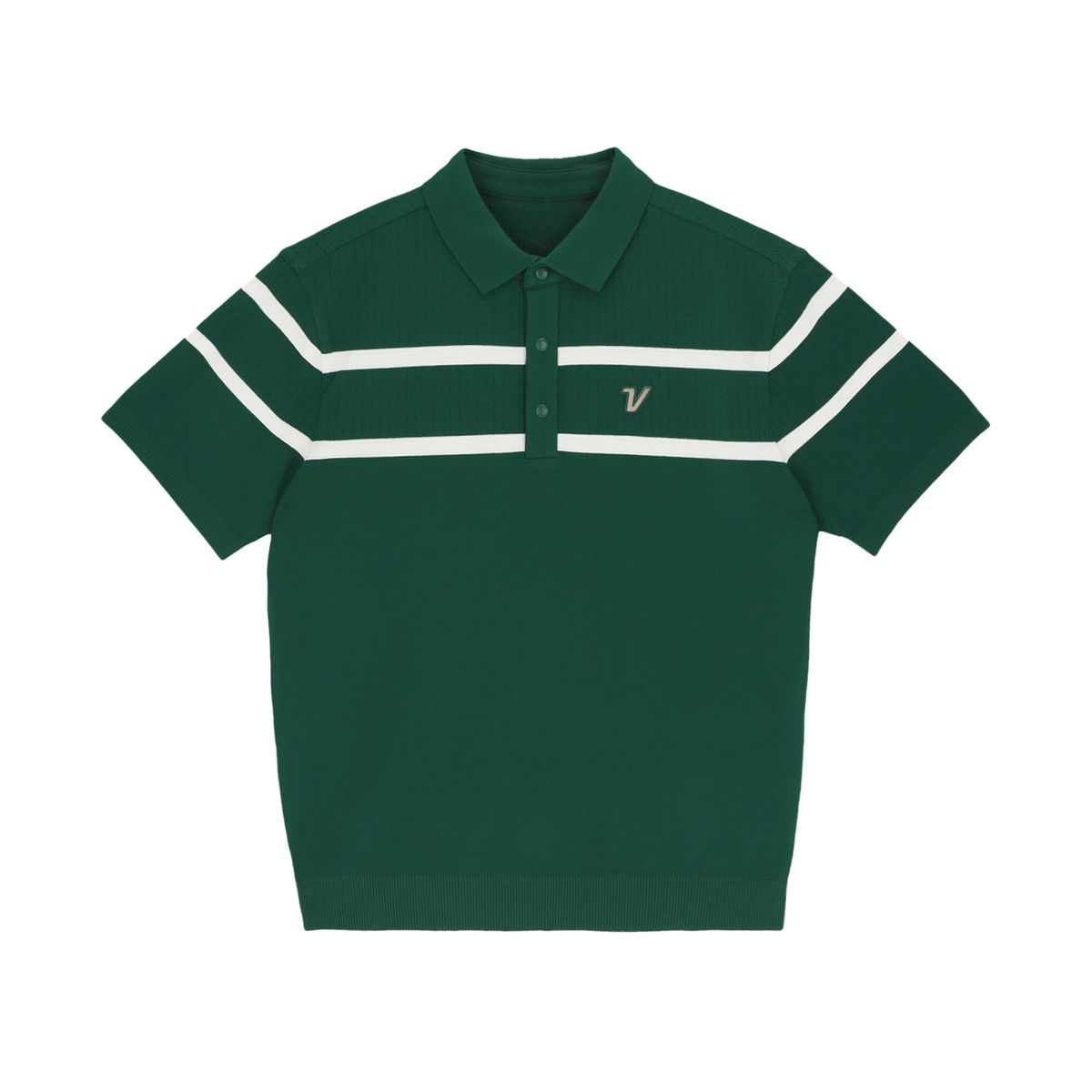볼빅 골프웨어(VOLVIK GOLFWEAR) 남성 에센셜 라인배색 반팔 니트 VMKTQ381_DE