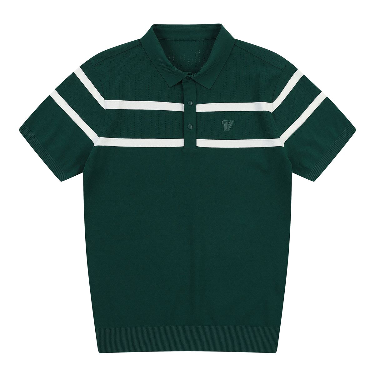 볼빅 골프웨어(VOLVIK GOLFWEAR) 남성 골프 에센셜 라인배색 반팔 니트 VMKTP391_DE