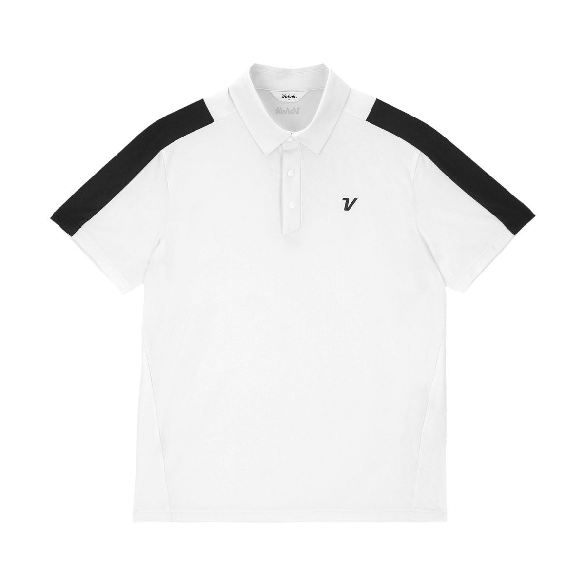 볼빅 골프웨어(VOLVIK GOLFWEAR) 남성 [STD]어깨 배색 제에리 반팔 티셔츠 VMTSQ472_OW