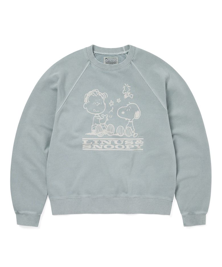 TNT PEANUTS Faded Crewneck Blue Grey