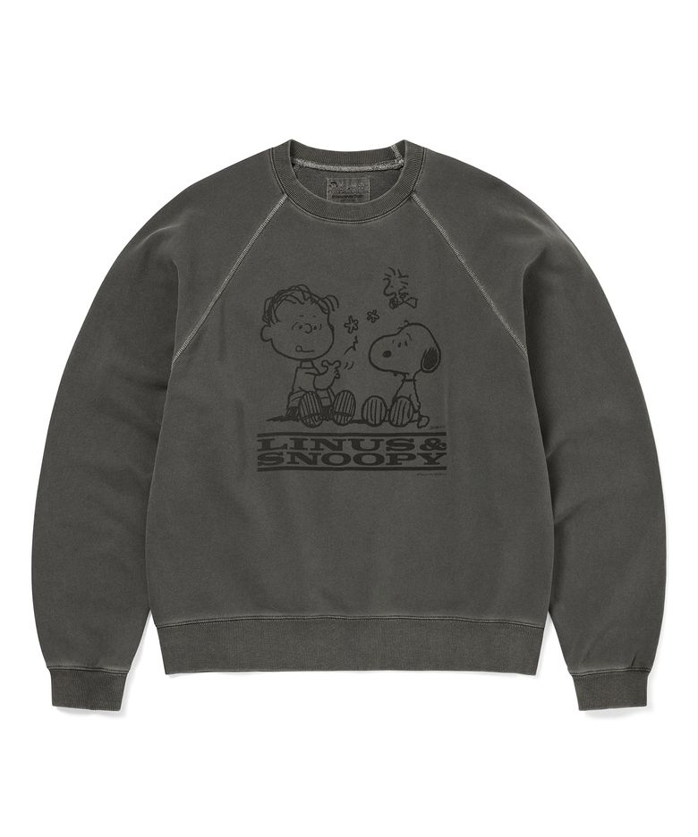 TNT PEANUTS Faded Crewneck Charcoal