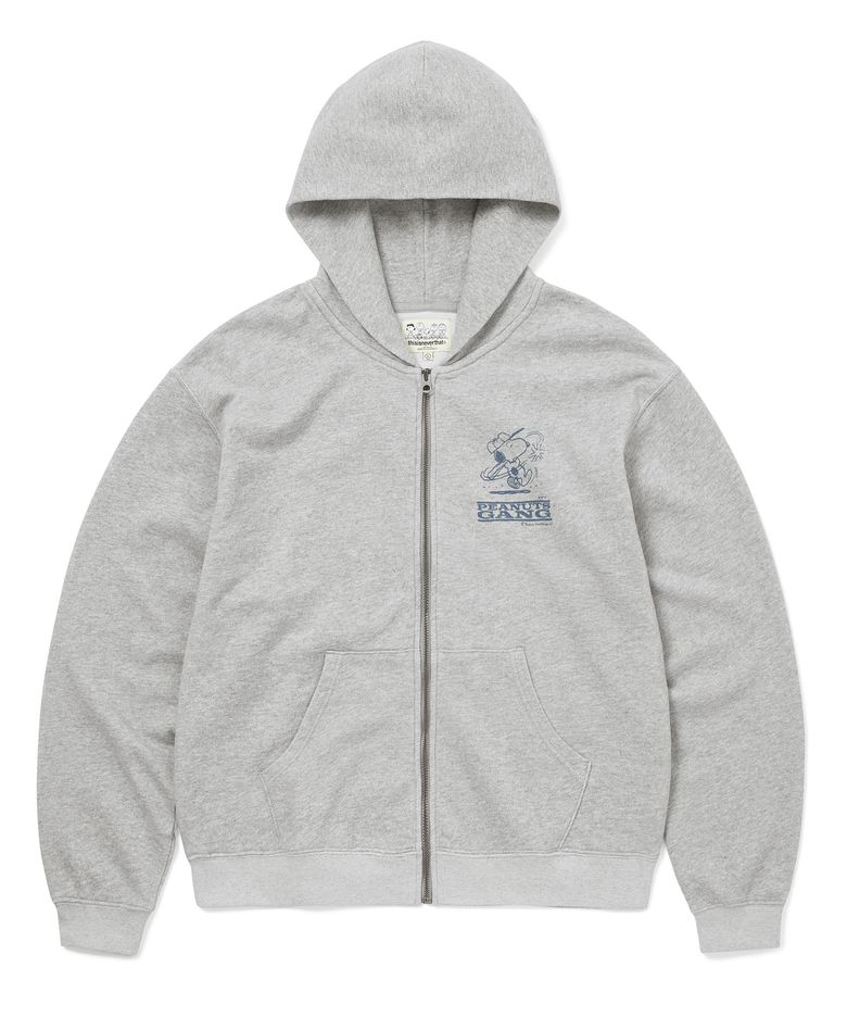 TNT PEANUTS Zip Up Hoodie Heather Grey