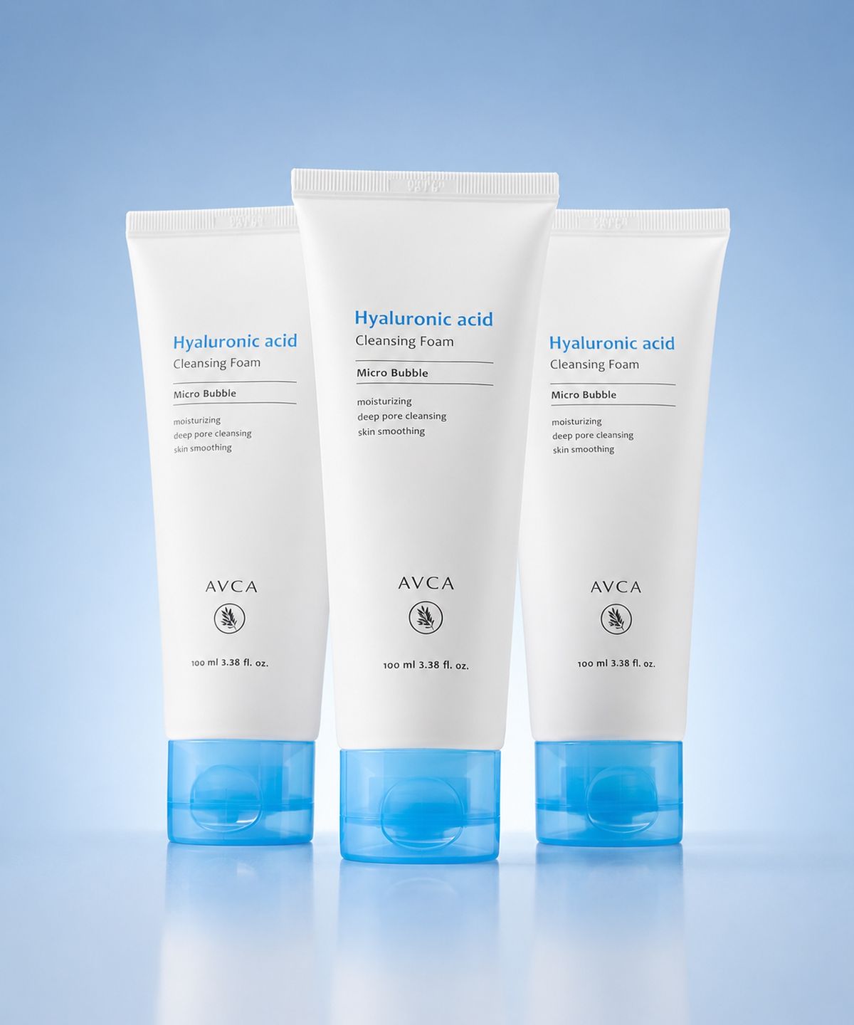 아브카(AVCA) 마이크로 버블 저분자 히알루론산 휩 모공 클렌징폼 100ml 3개