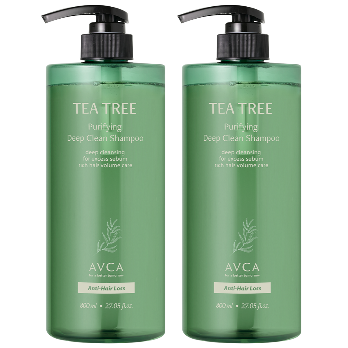 아브카(AVCA) 티트리 퓨리파잉 두피 딥 클린 탈모증상완화 샴푸 800ml 2개