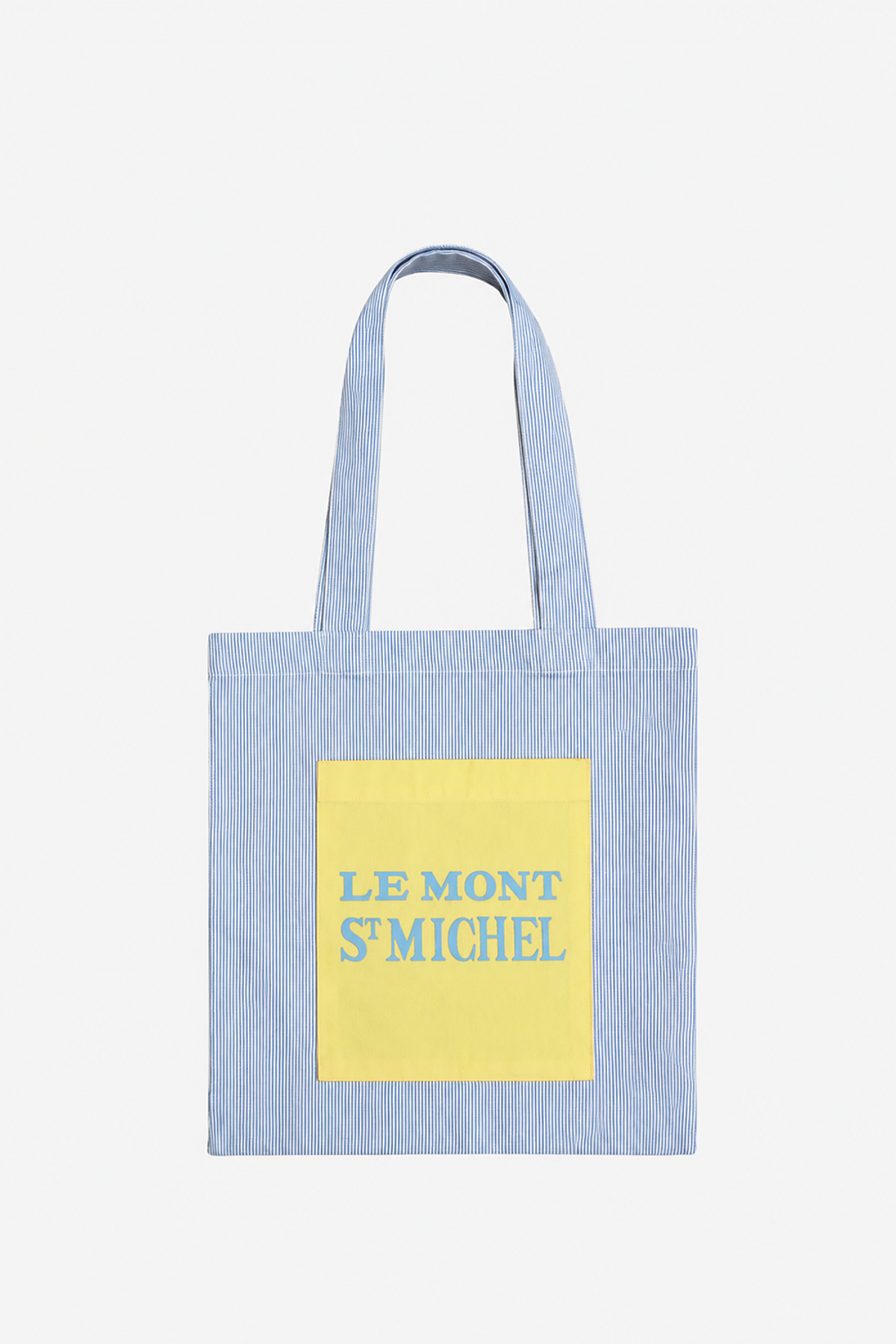르몽생미셸(LE MONT ST MICHEL) Cotton Stripe Color Pocket Bag_Blue
