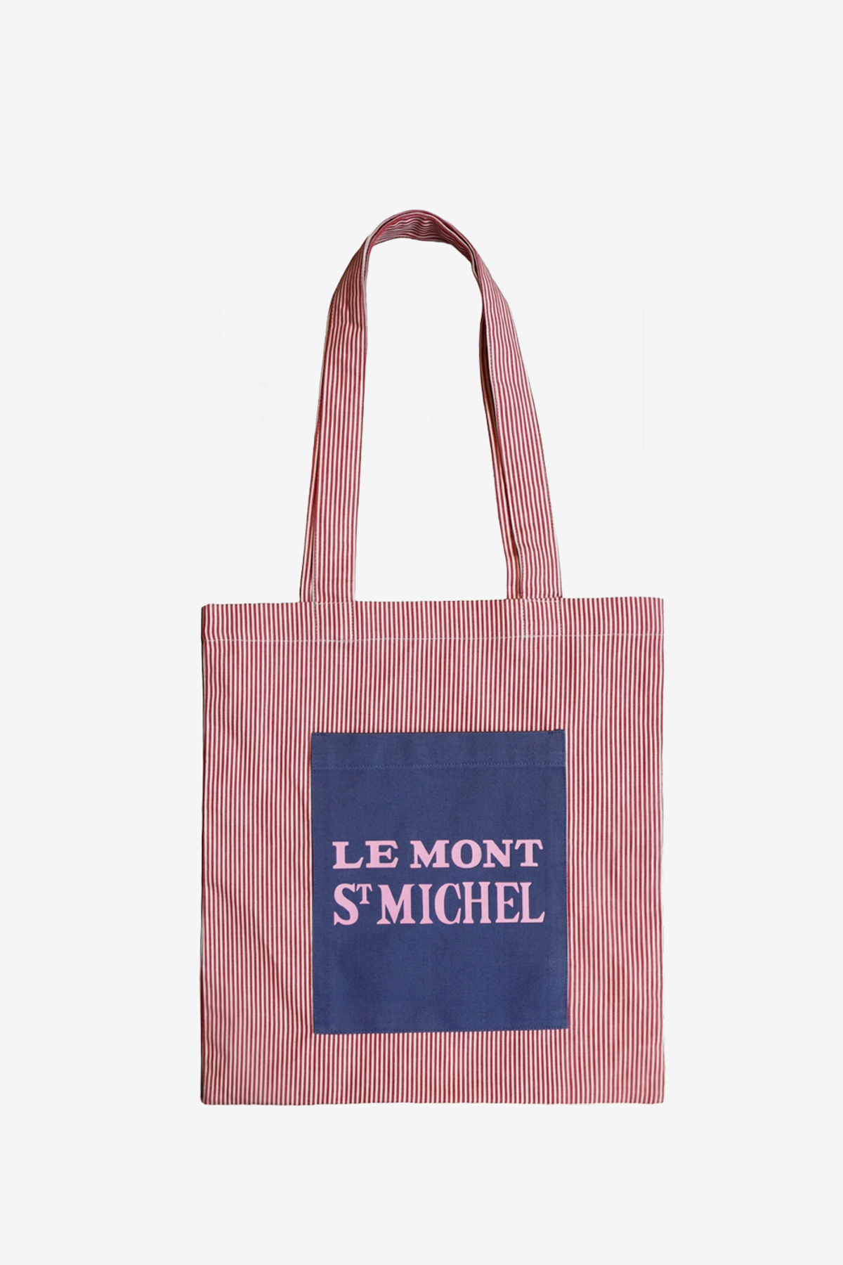 르몽생미셸(LE MONT ST MICHEL) Cotton Stripe Color Pocket Bag_Red