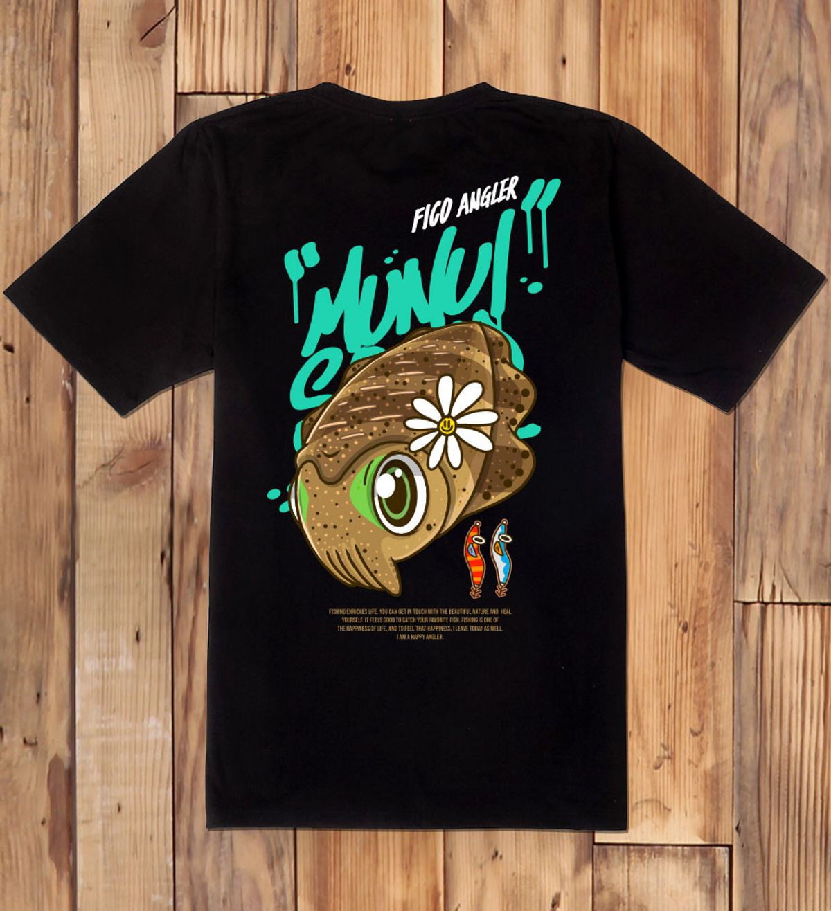 돌돌(DOLDOL) FICO-tshirts-409 무늬오징어 피코앵글러 낚시 디자인 티셔츠 반팔티