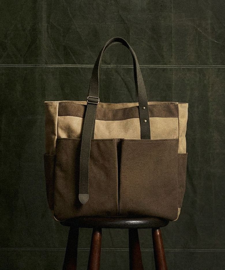 (26 FW) Long & Short 6 Pocket 2 Way Bag ( Khaki )