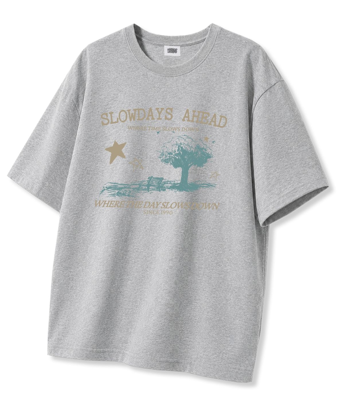 유니온가먼츠(UNION GARMENTS) 슬로우데이즈 오버핏 반팔티셔츠 그레이