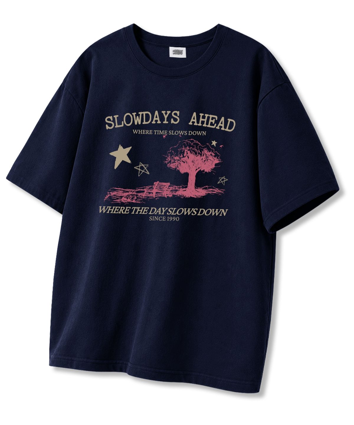 유니온가먼츠(UNION GARMENTS) 슬로우데이즈 오버핏 반팔티셔츠 네이비