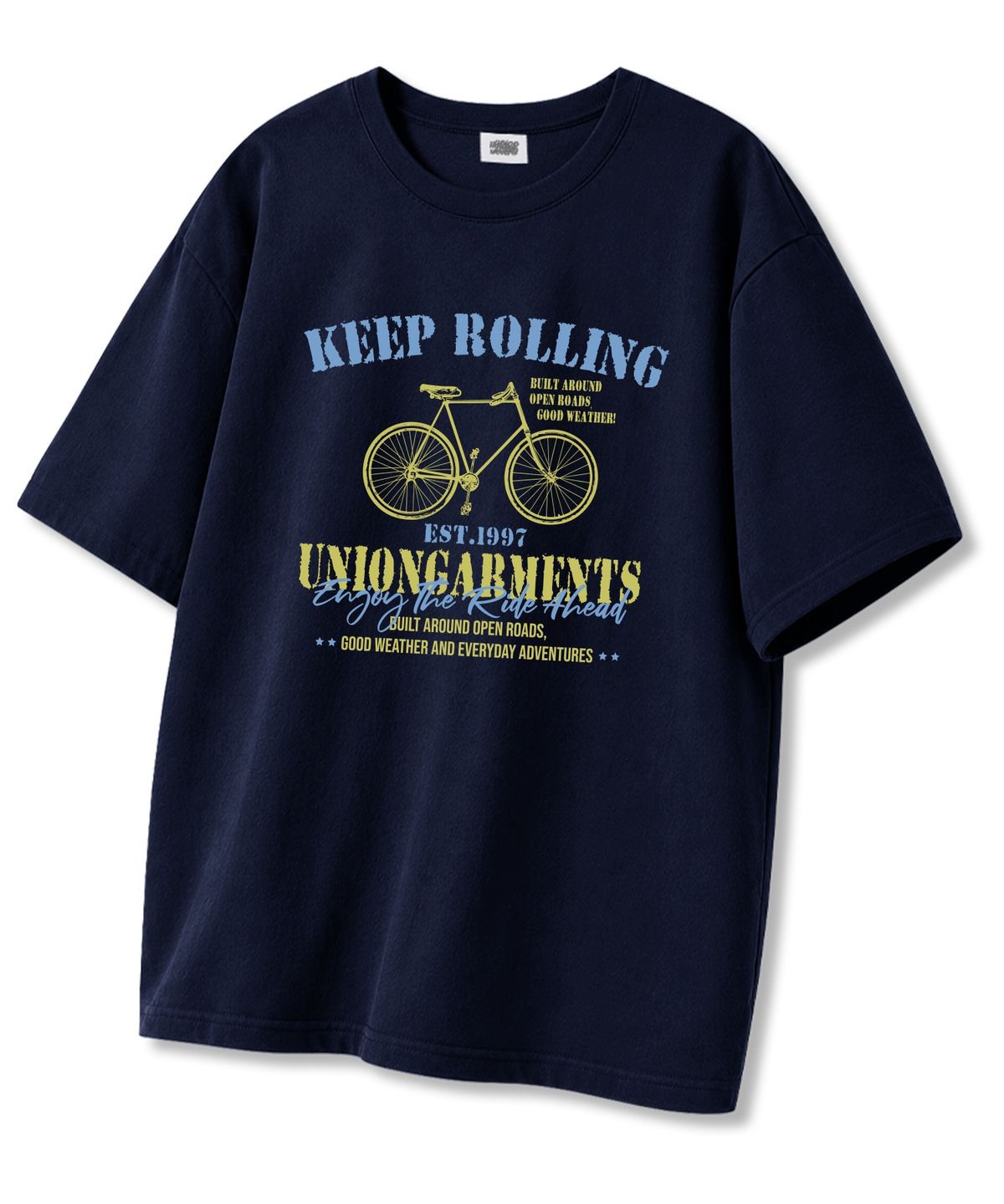 유니온가먼츠(UNION GARMENTS) 킵보링 오버핏 반팔티셔츠 네이비