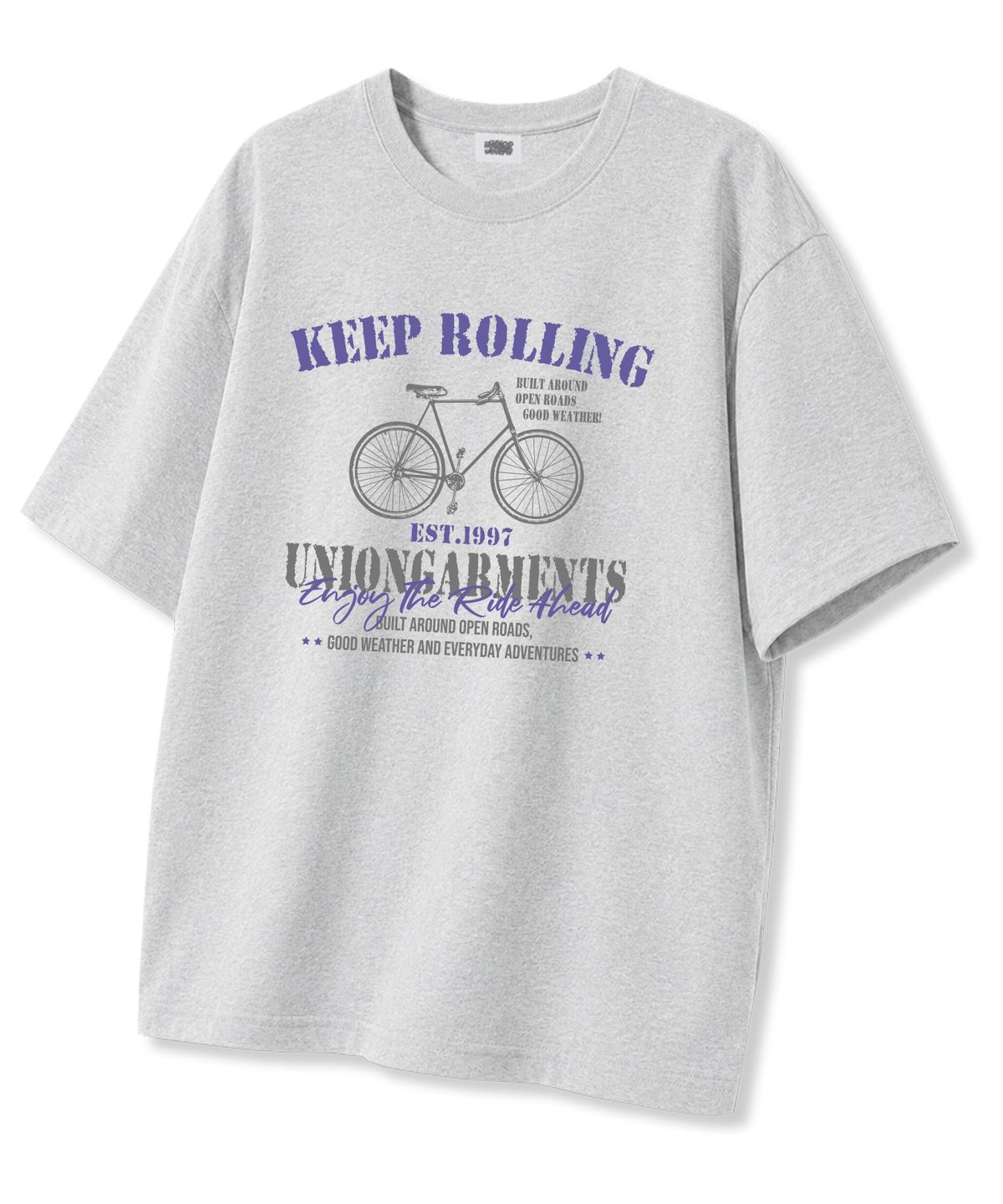 유니온가먼츠(UNION GARMENTS) 킵보링 오버핏 반팔티셔츠 라이트그레이
