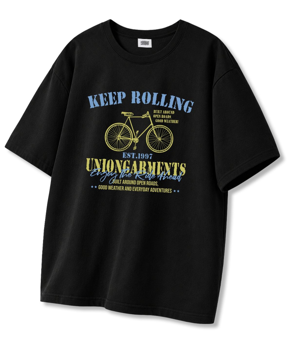 유니온가먼츠(UNION GARMENTS) 킵보링 오버핏 반팔티셔츠 블랙