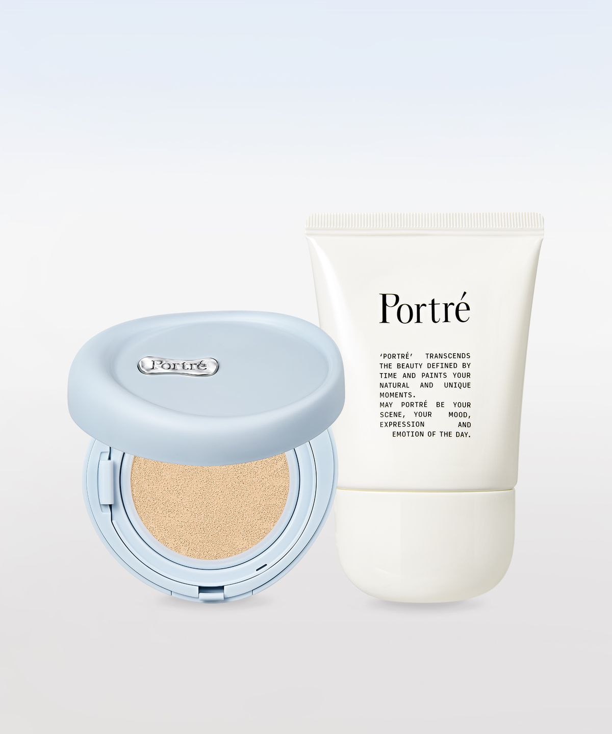 포트레(PORTRÉ) [SET] 벨벳 레이어 쿠션 매트 + 워터 베일 선크림 30ml