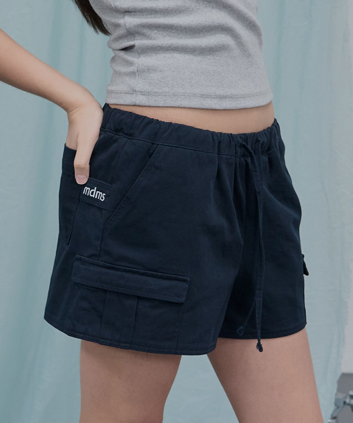 무드무스(MOODMOOSE) ZOOTY BANDING SHORTS PANTS NAVY [MMSU1PT27NV]