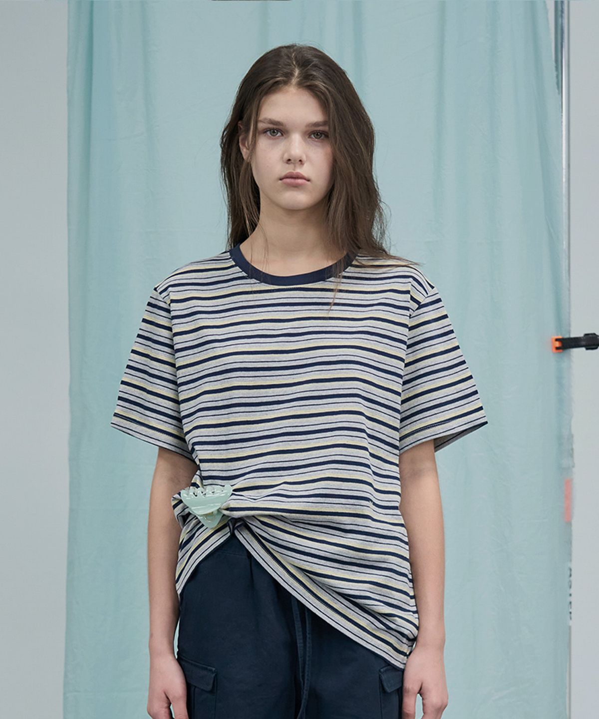 무드무스(MOODMOOSE) AMOT STRIPE T-SHIRT GRAY [MMSU1TS19GY]