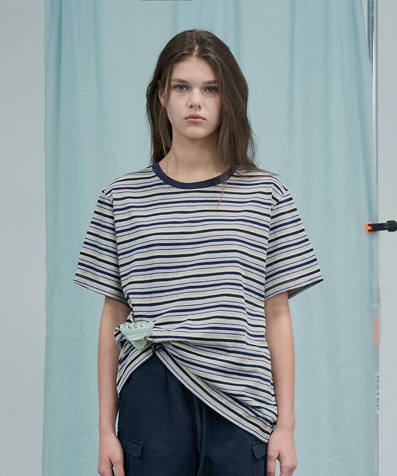 AMOT STRIPE T-SHIRT GRAY [MMSU1TS19GY]