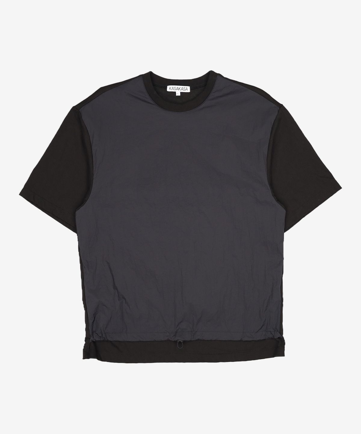 카사카사(KASAKASA) Drawstring Layered T-Shirt Black L