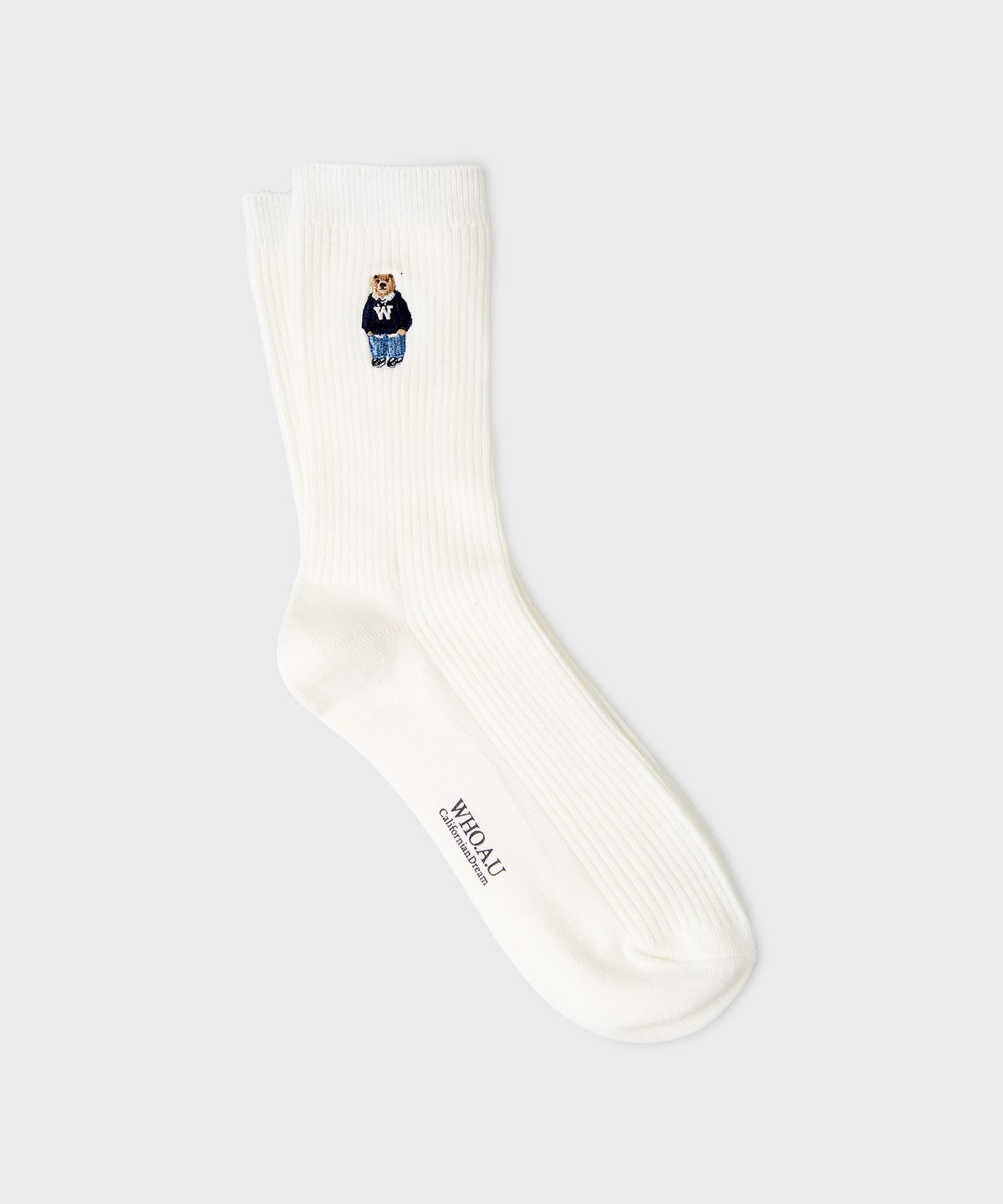 후아유(WHO.A.U) Steve Embroidery Socks / WHAYG4911A