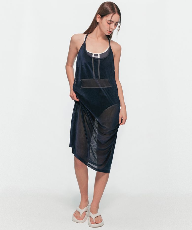 VELVET MESH ONE-PIECE NAVY