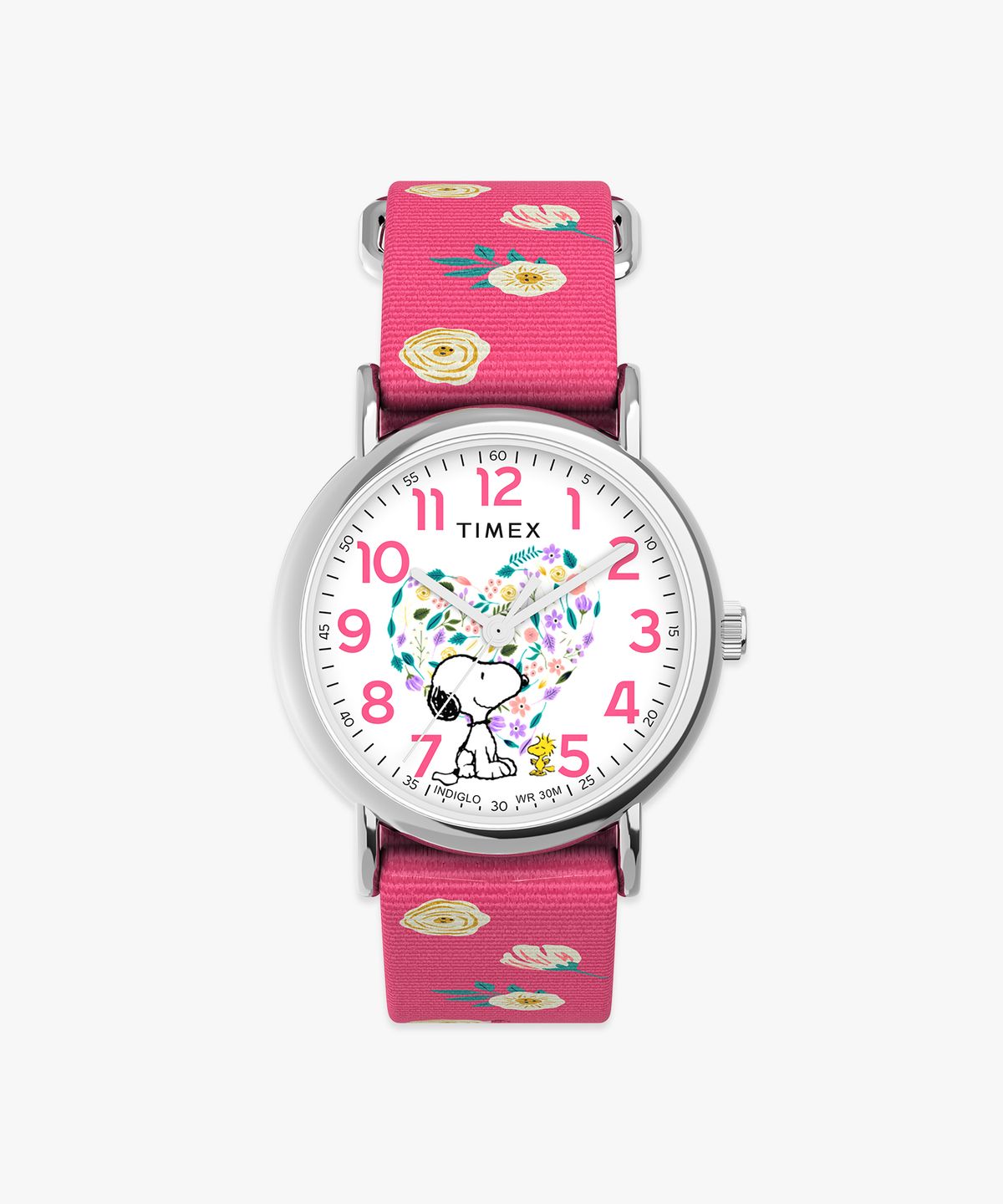 타이맥스(TIMEX) 타이맥스 x 피너츠 위켄더 스누피 우드스탁 플로랄 꽃시계 38mm