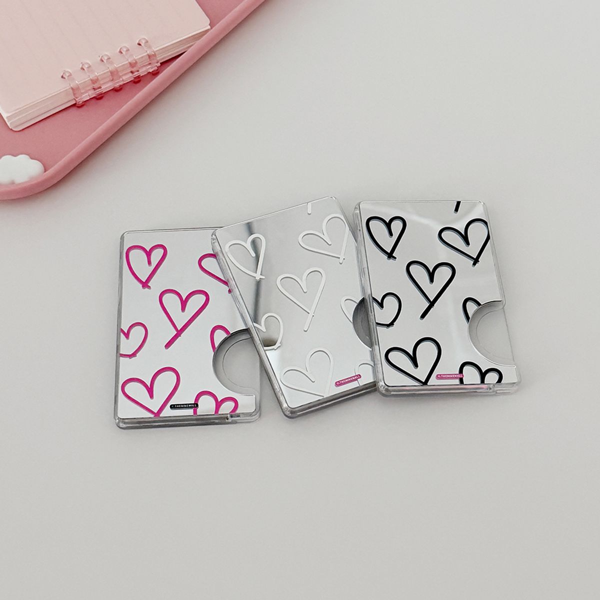 더나인몰(THE NINEMALL) line heart pattern [맥세이프 미러 카드지갑]