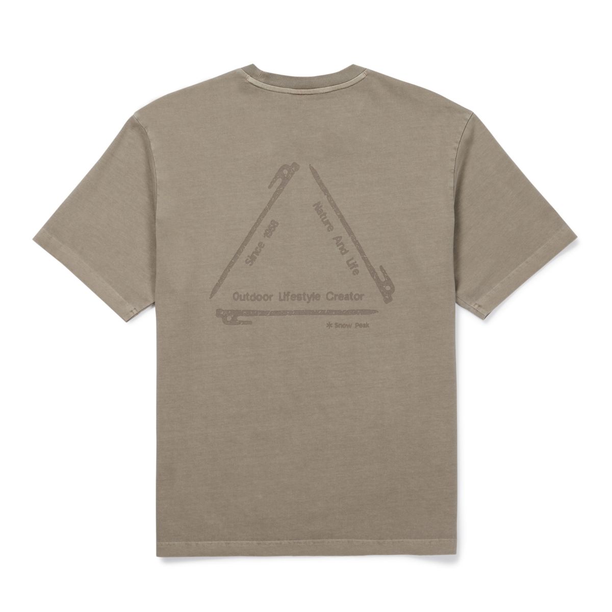 스노우피크 어패럴(SNOWPEAK APPAREL) 피그먼트 다잉 그래픽 반팔 티셔츠 (S26FUFTS66) Tan Gray