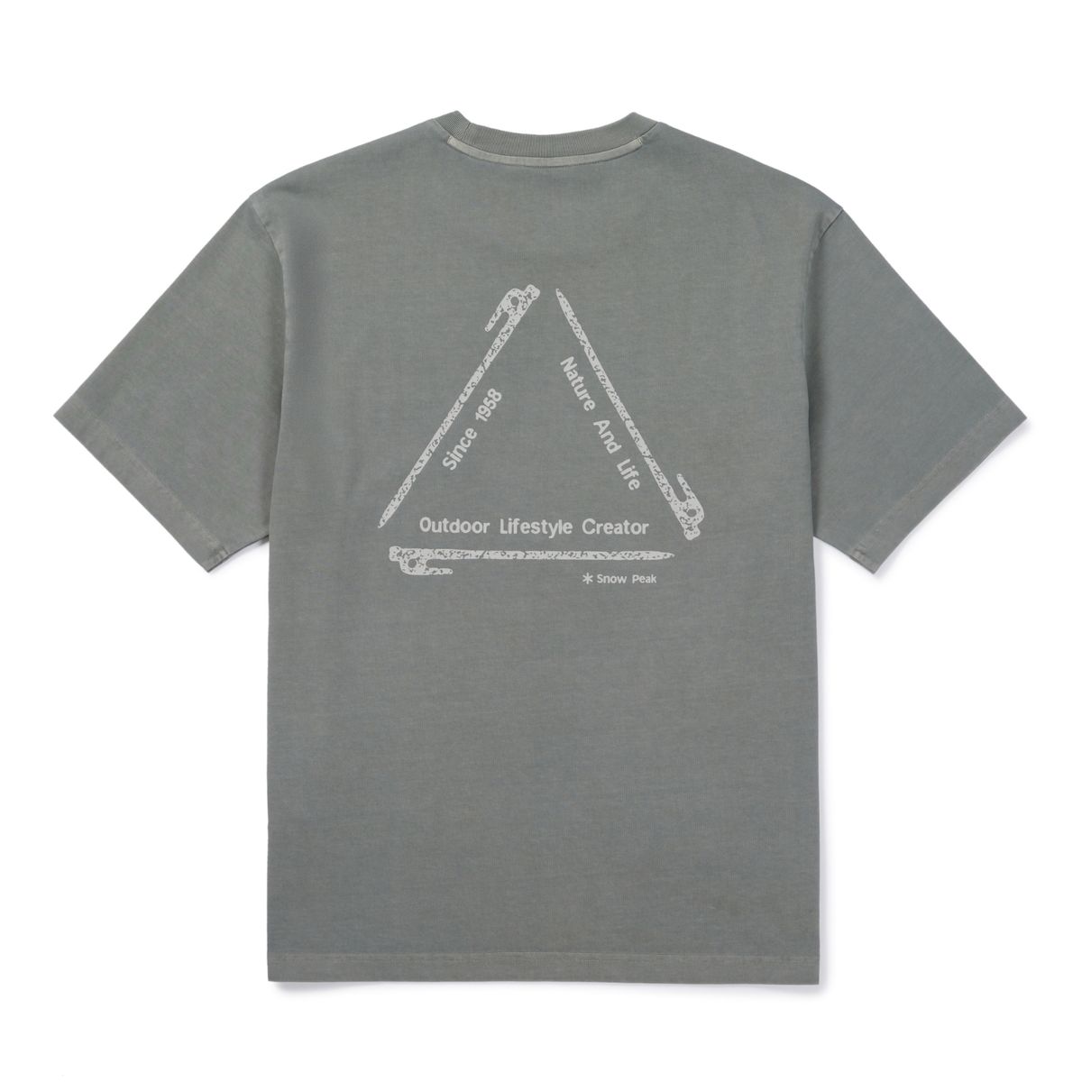 스노우피크 어패럴(SNOWPEAK APPAREL) 피그먼트 다잉 그래픽 반팔 티셔츠 (S26FUFTS66) Dark Khaki