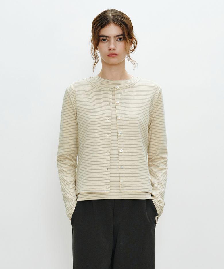 W BASIC COTTON CARDIGAN butter