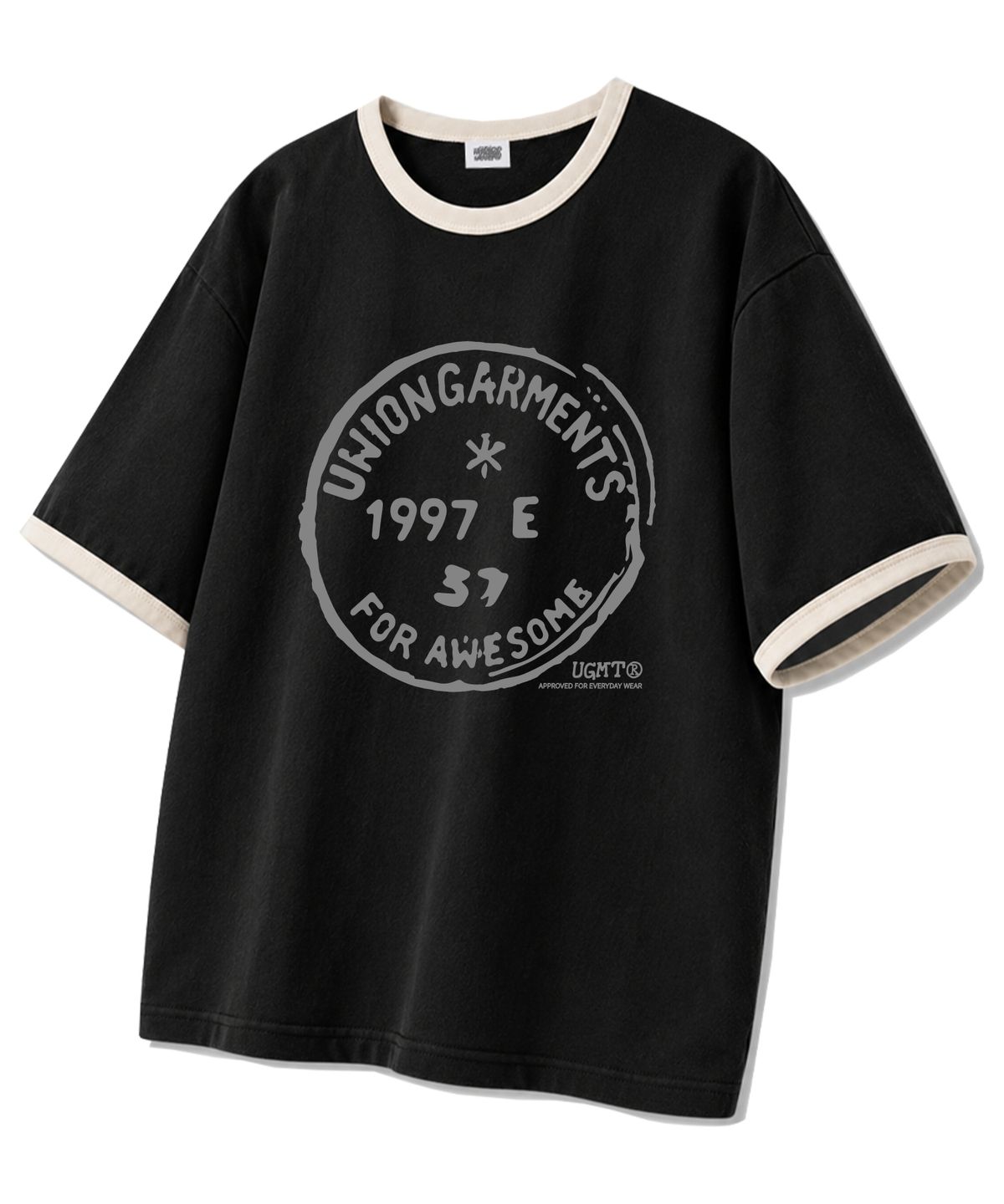 유니온가먼츠(UNION GARMENTS) 어프로브드 링거 반팔티 블랙크림