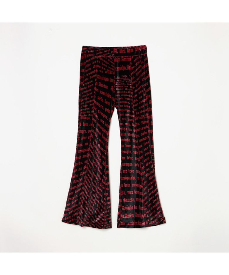 VELOUR FLARE PANTS - BLACK