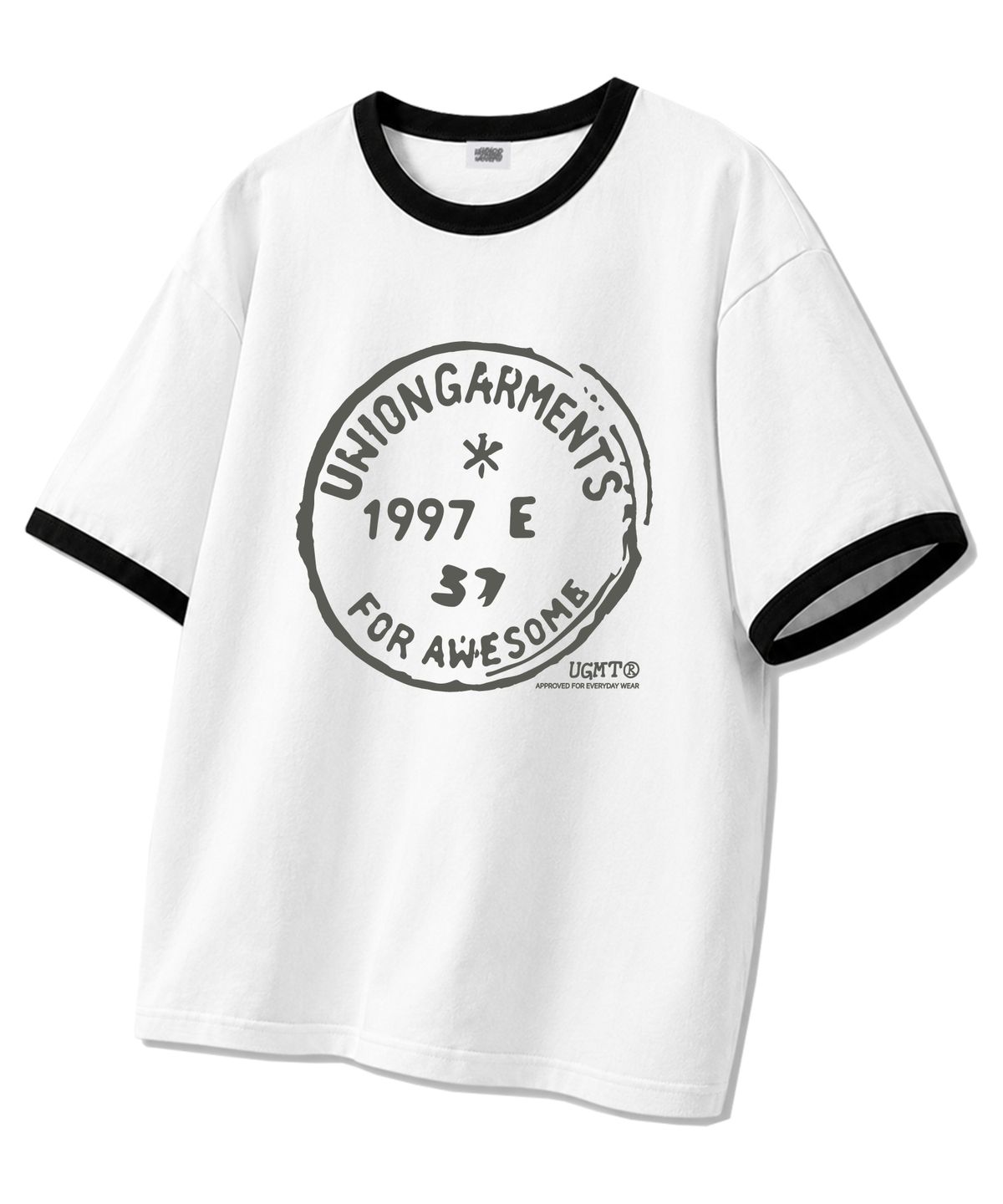 유니온가먼츠(UNION GARMENTS) 어프로브드 링거 반팔티 화이트블랙