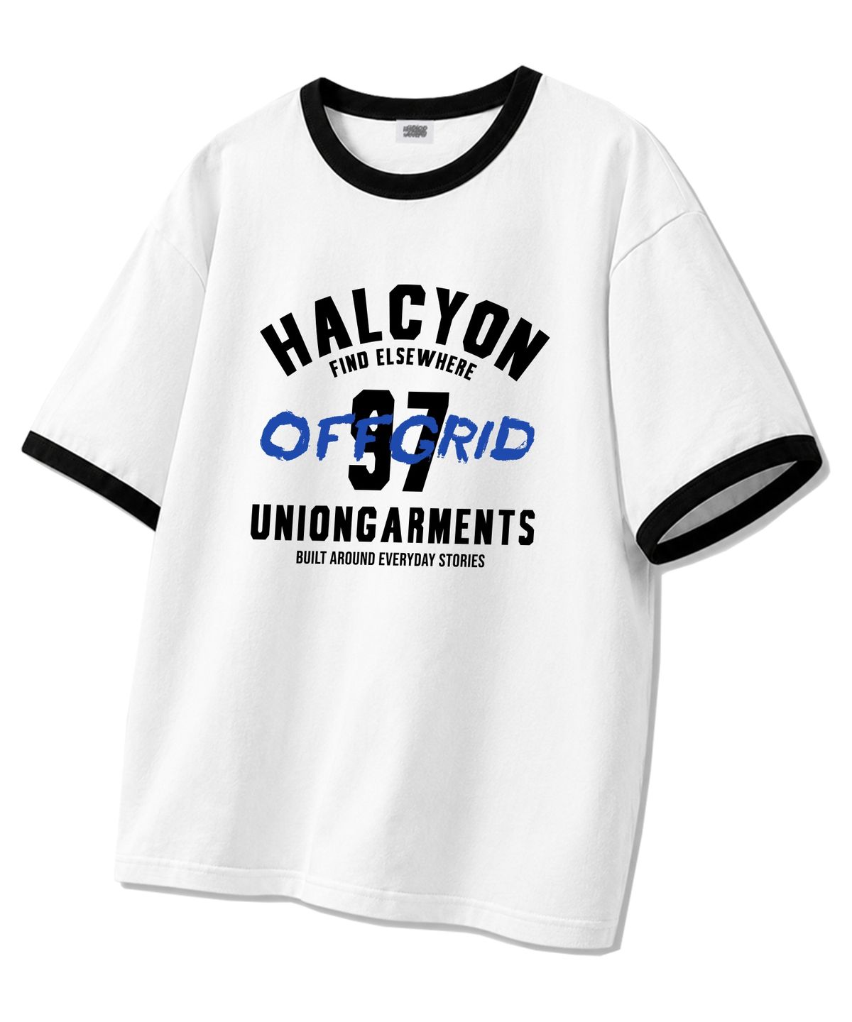 유니온가먼츠(UNION GARMENTS) 할시언 링거 반팔티 화이트블랙