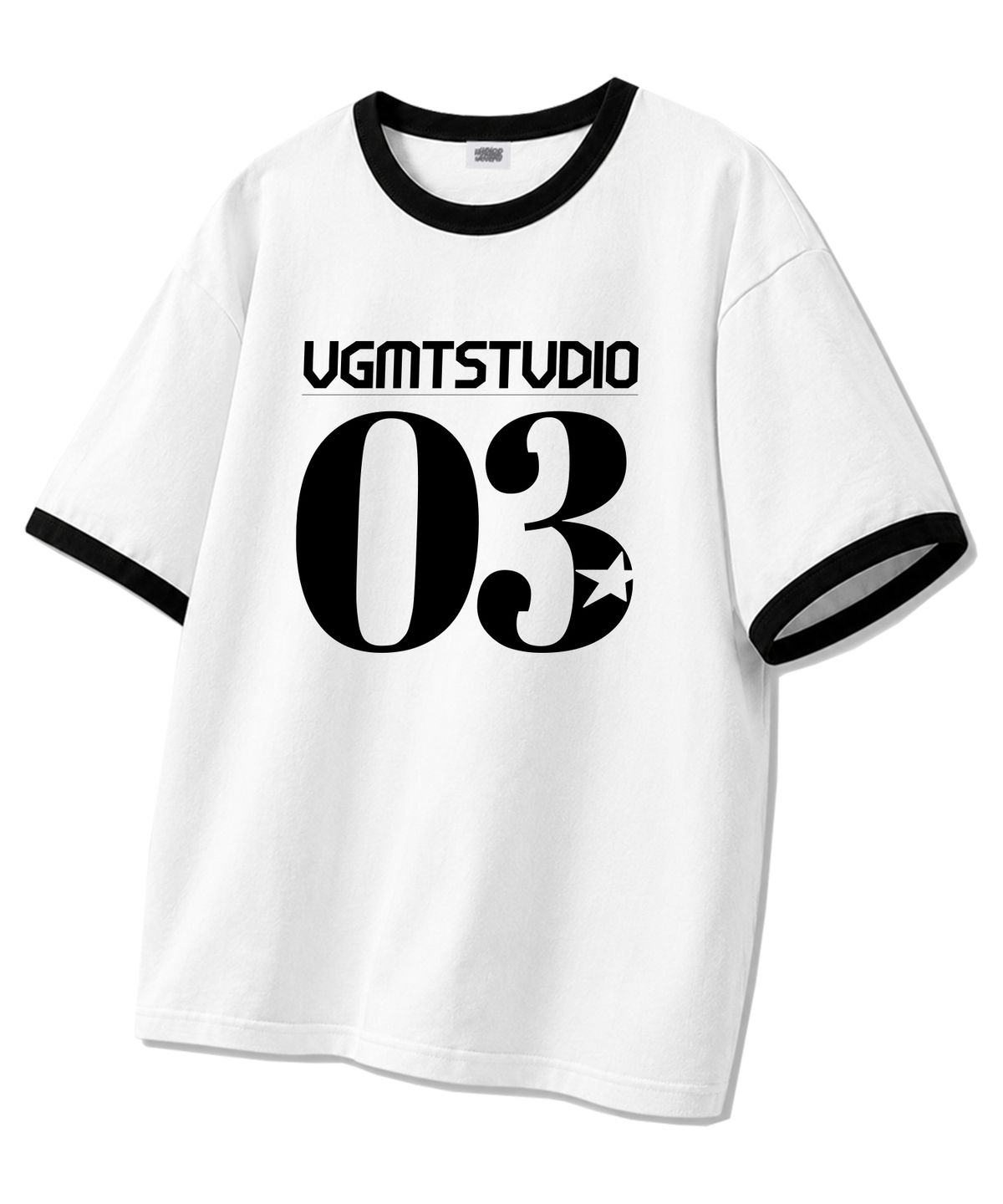 유니온가먼츠(UNION GARMENTS) 03스튜디오 링거 반팔티 화이트블랙