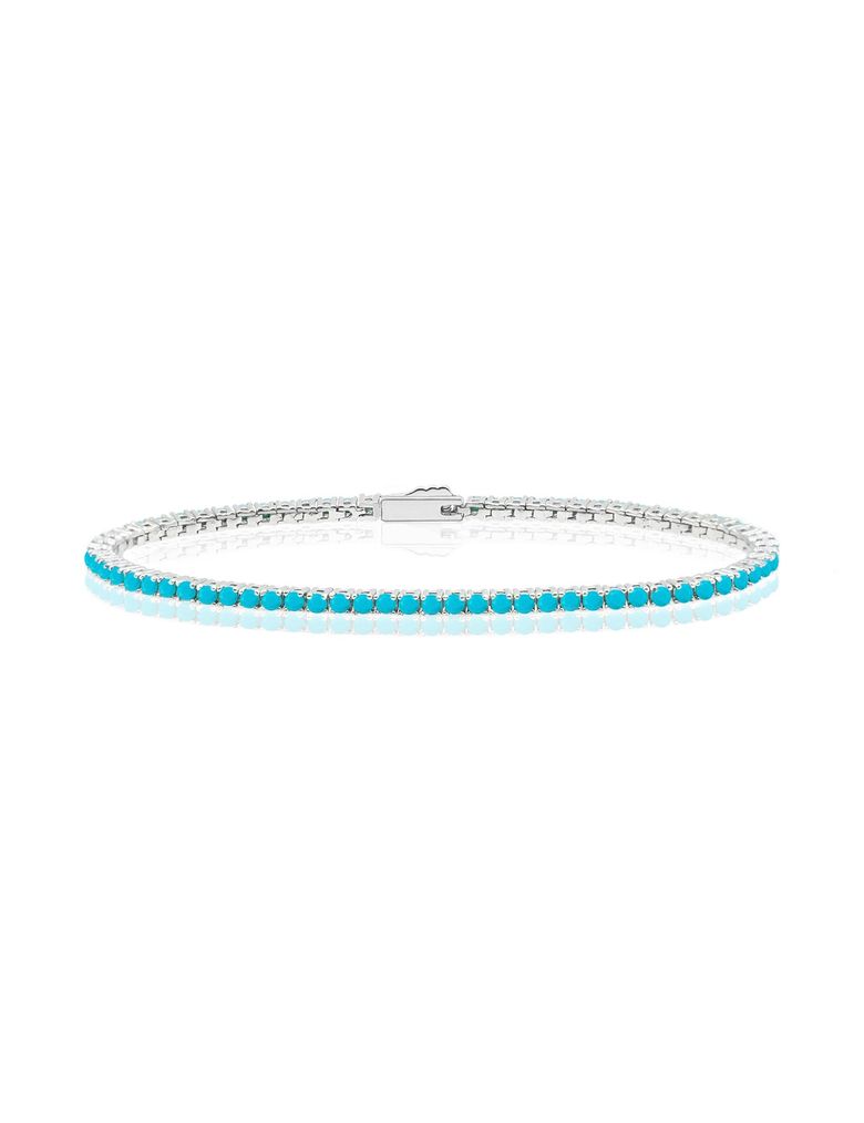Turquoise tennis bracelet 2mm (WG)