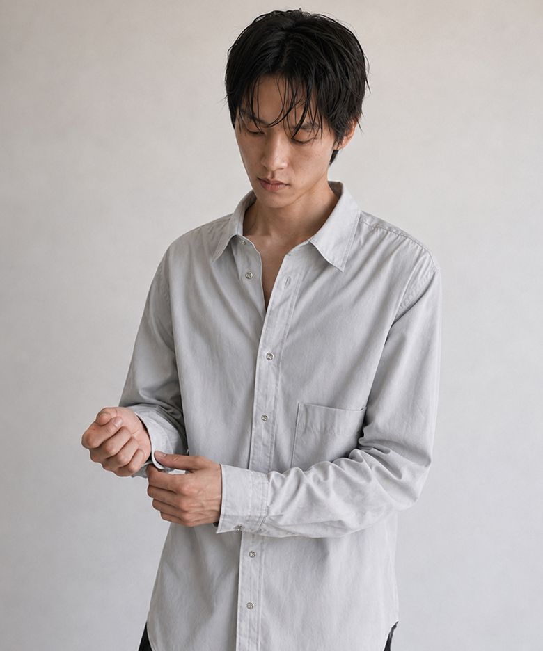 PAPER COTTON RELAXED SHIRT (SILVER GREY)