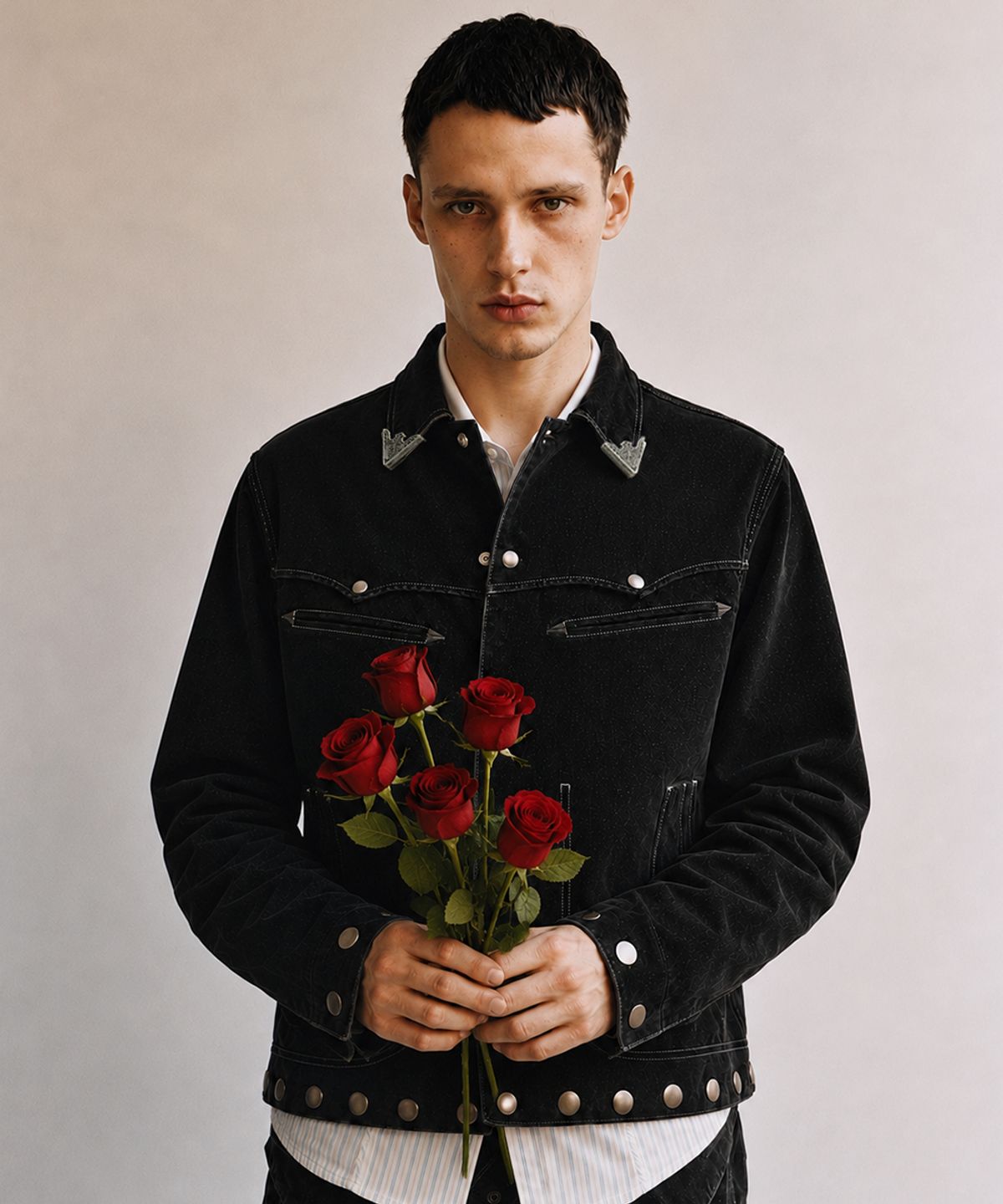 앤더슨벨(ADSB ANDERSSON BELL) ATLANTA FLOCK VELVET JACKET (BLACK)