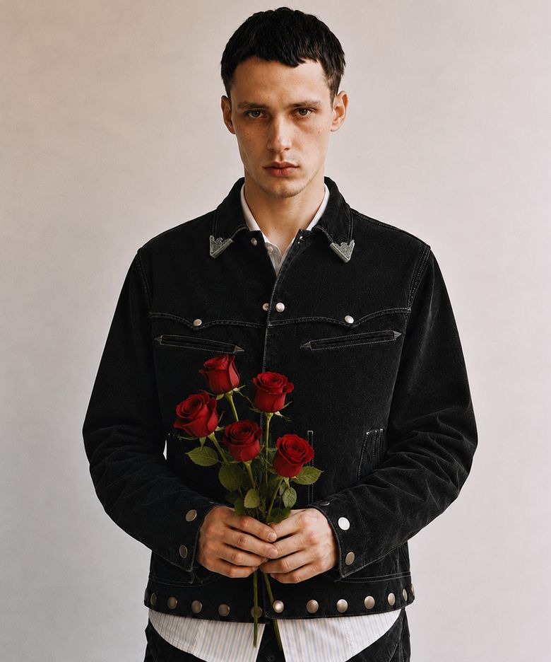 ATLANTA FLOCK VELVET JACKET (BLACK)